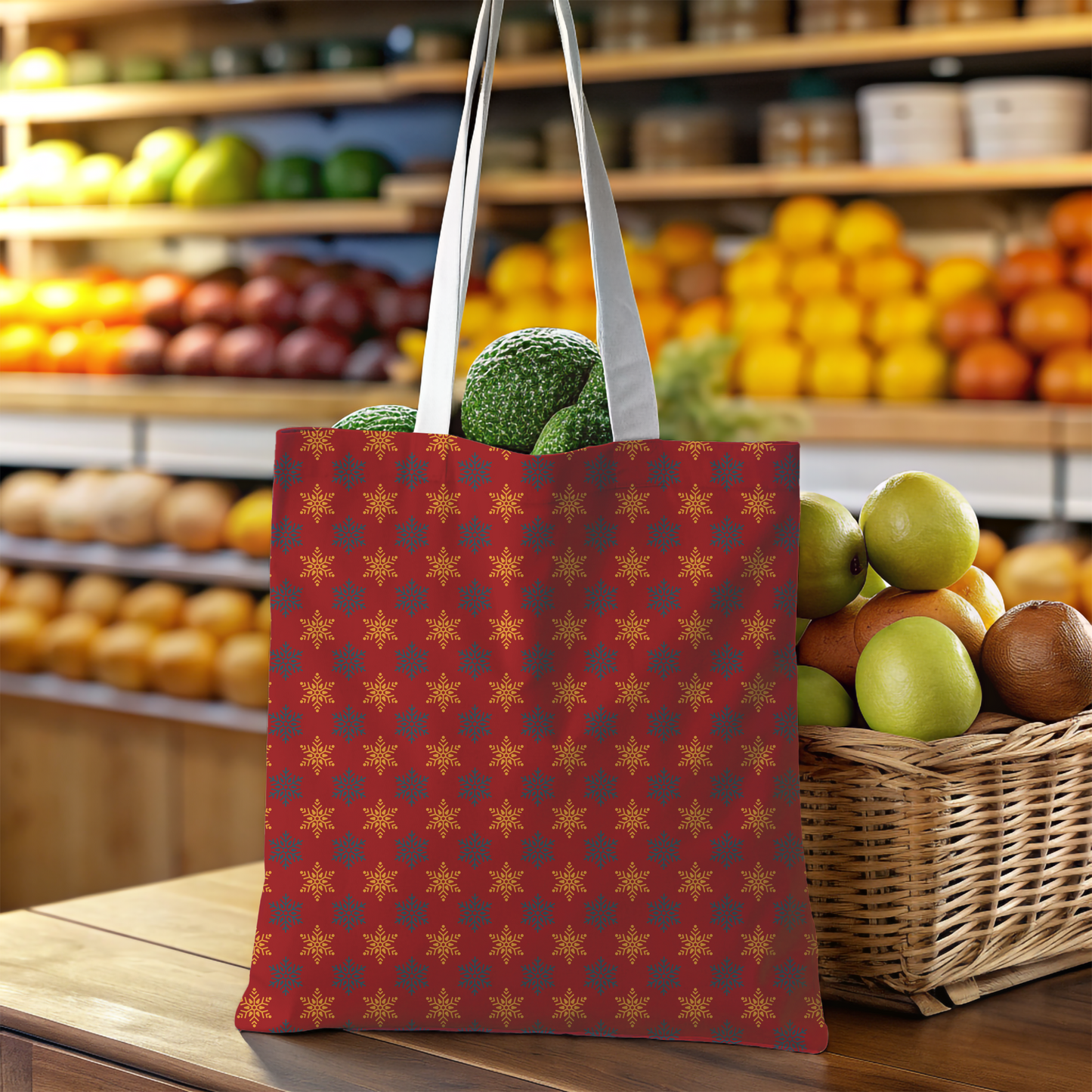 Maroon Starlight Canvas Tote Bag