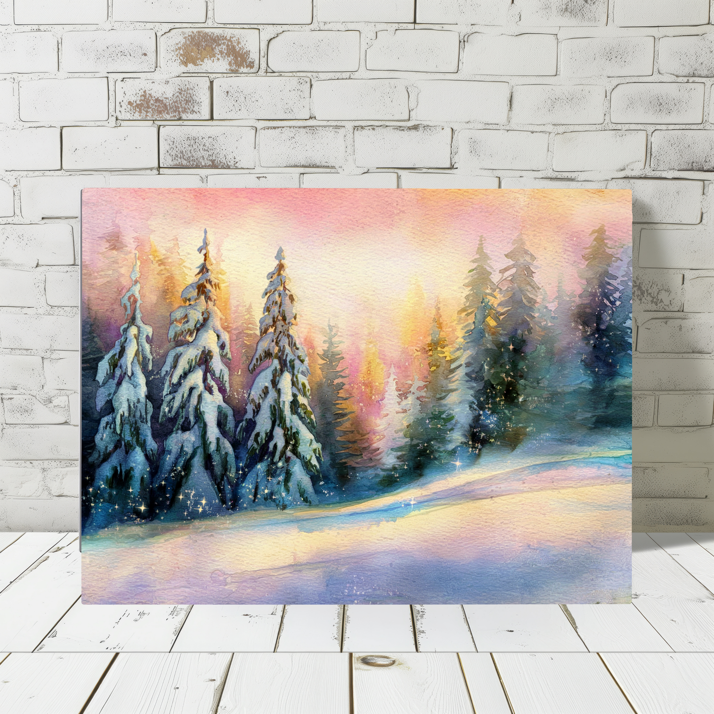 Winter Forest Sunset Matte Canvas Print | Premium Wall Art
