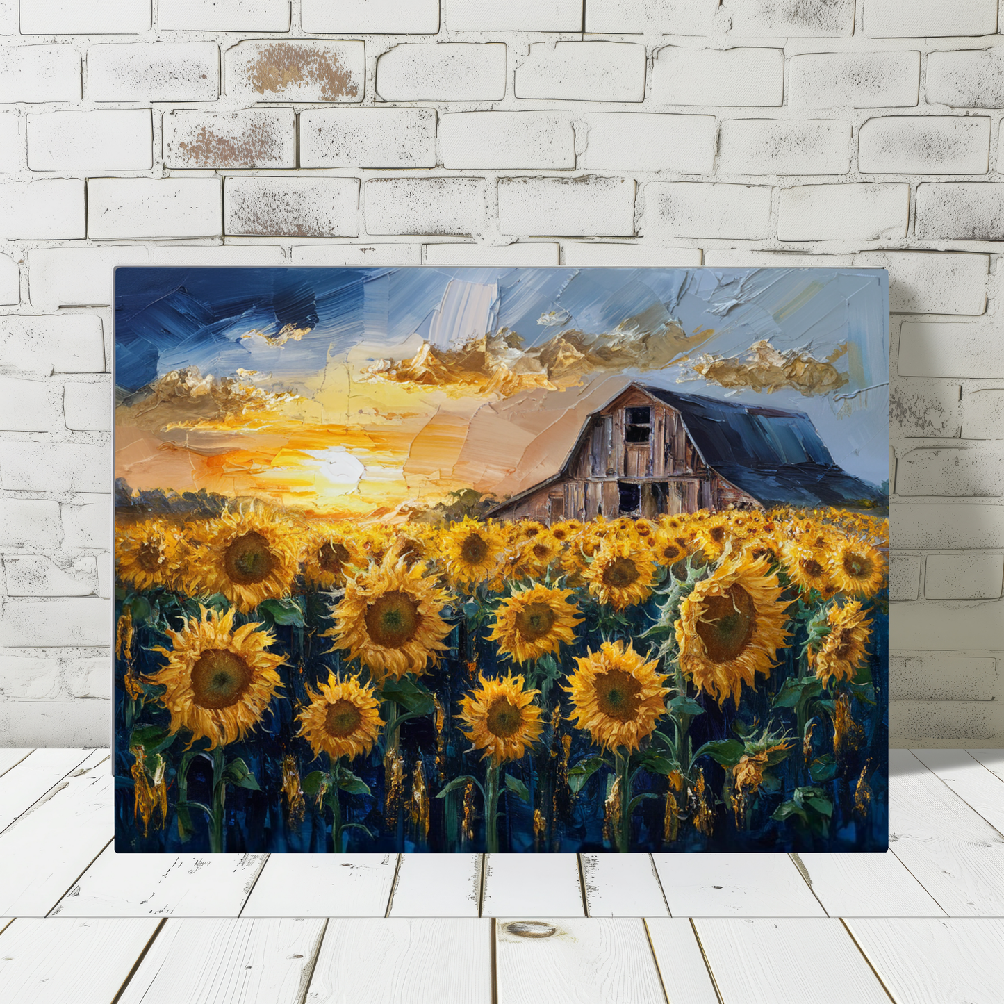 Sunflower Fields Oil Painting Canvas Wall Art