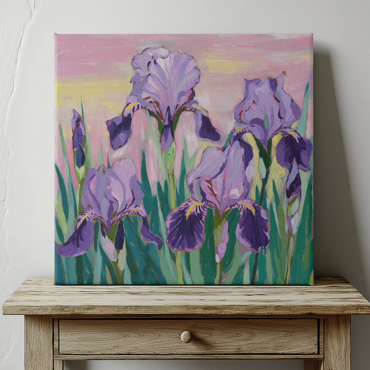 Purple Iris Oil Painting Canvas Wall Art