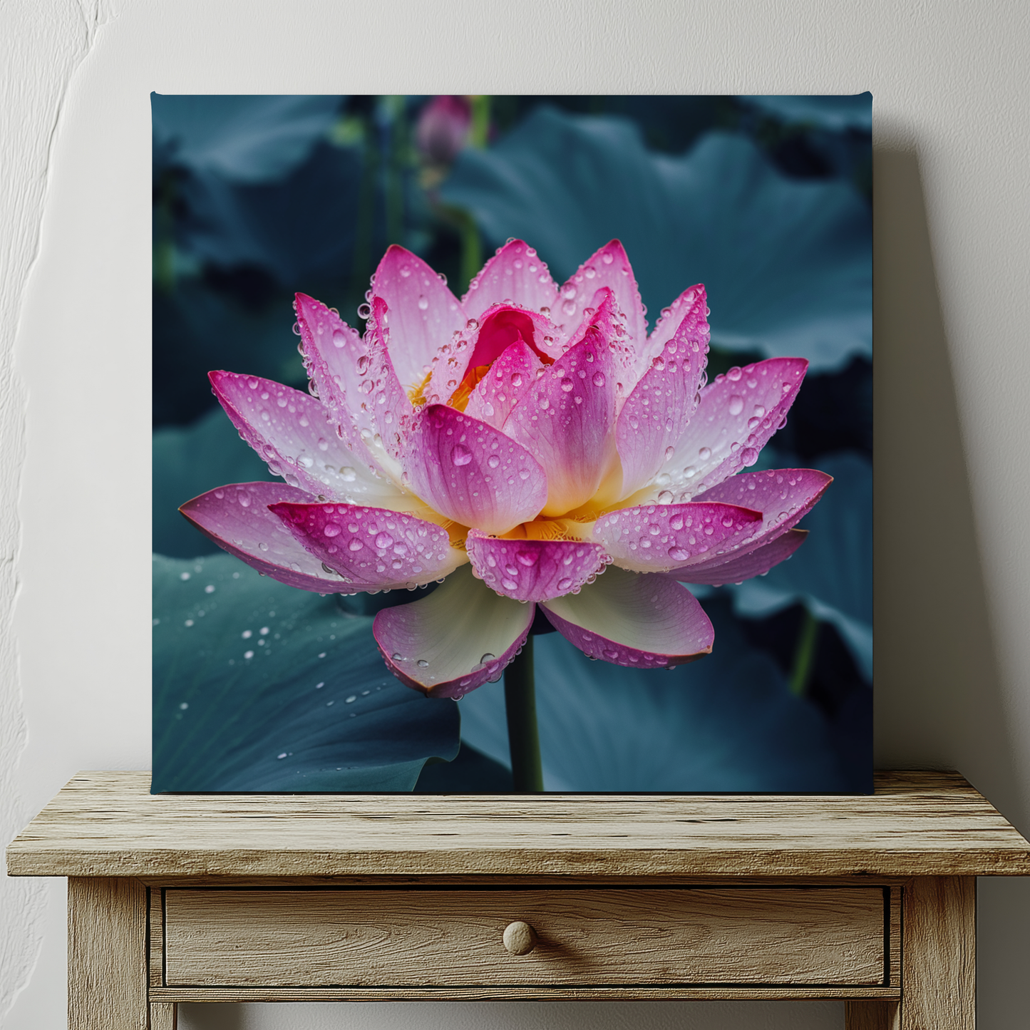 Pink Lotus Flower Canvas Wall Art