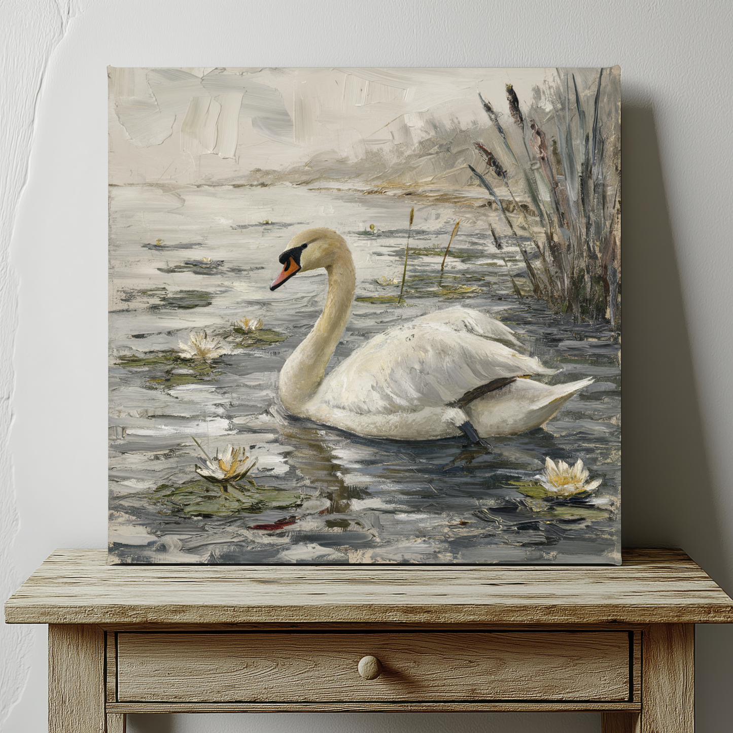 Oil Painting Swan Canvas Wall Art