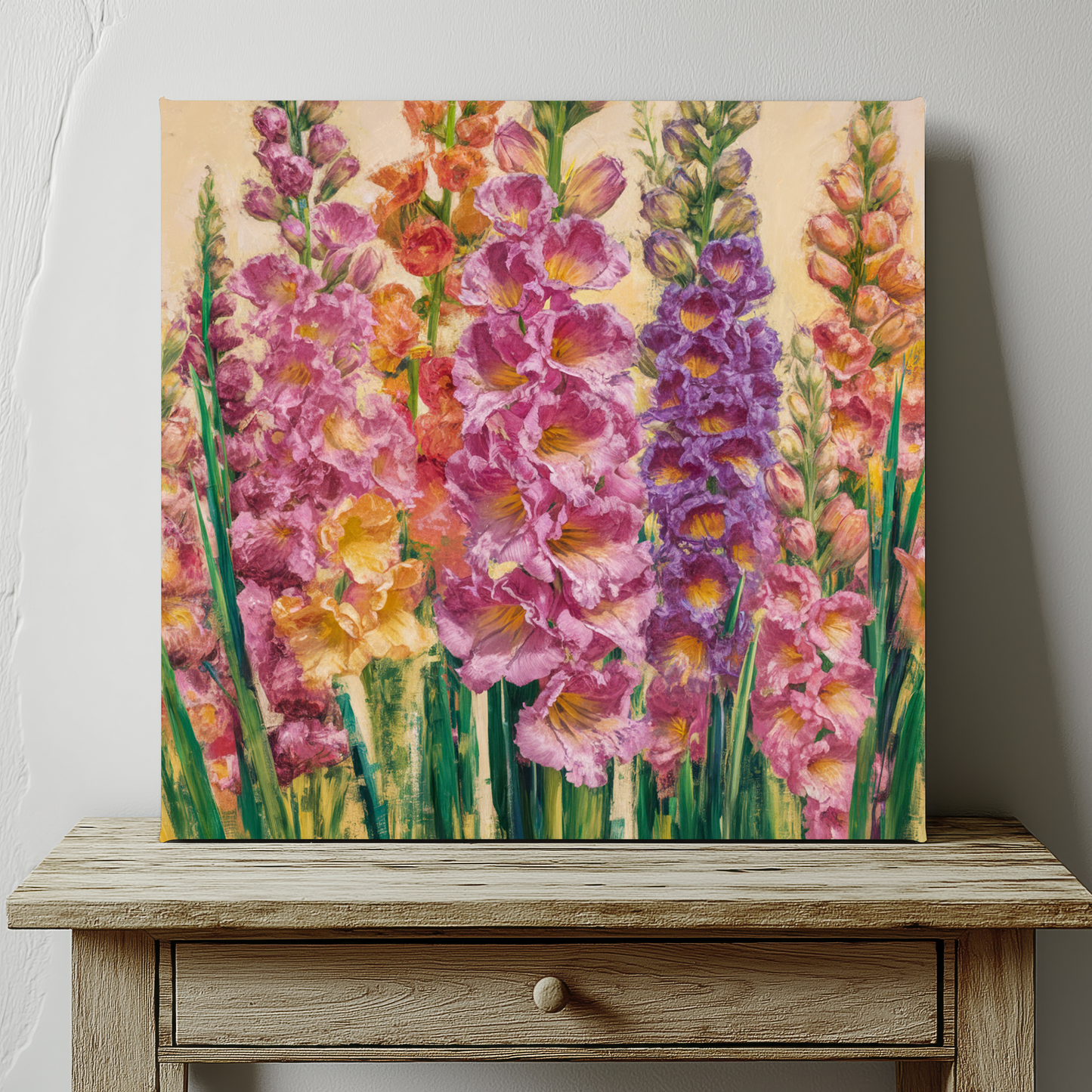 Gladiolus Flowers Canvas Wall Art