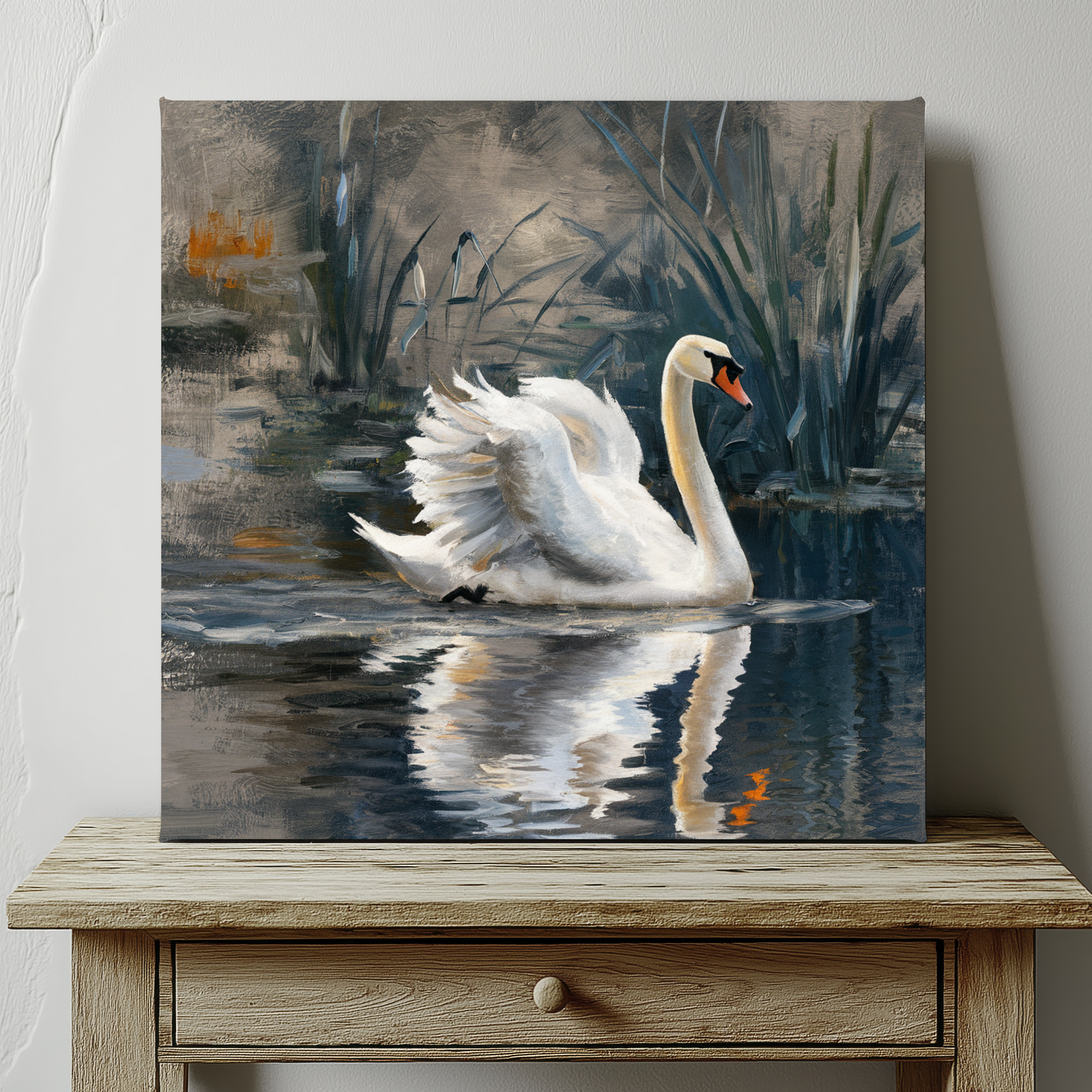 Swan Oil Painting Canvas Wall Art