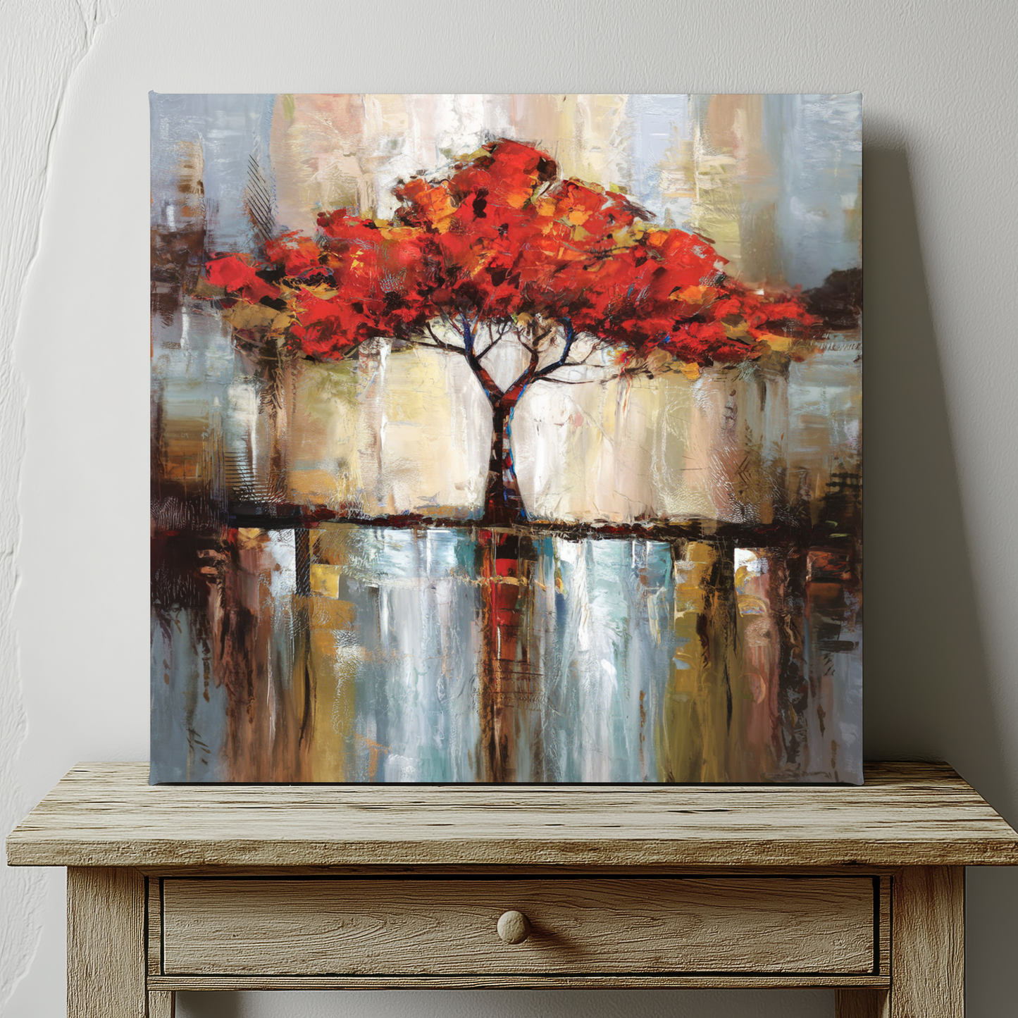 Fall Tree Oil Painting Canvas Wall Art