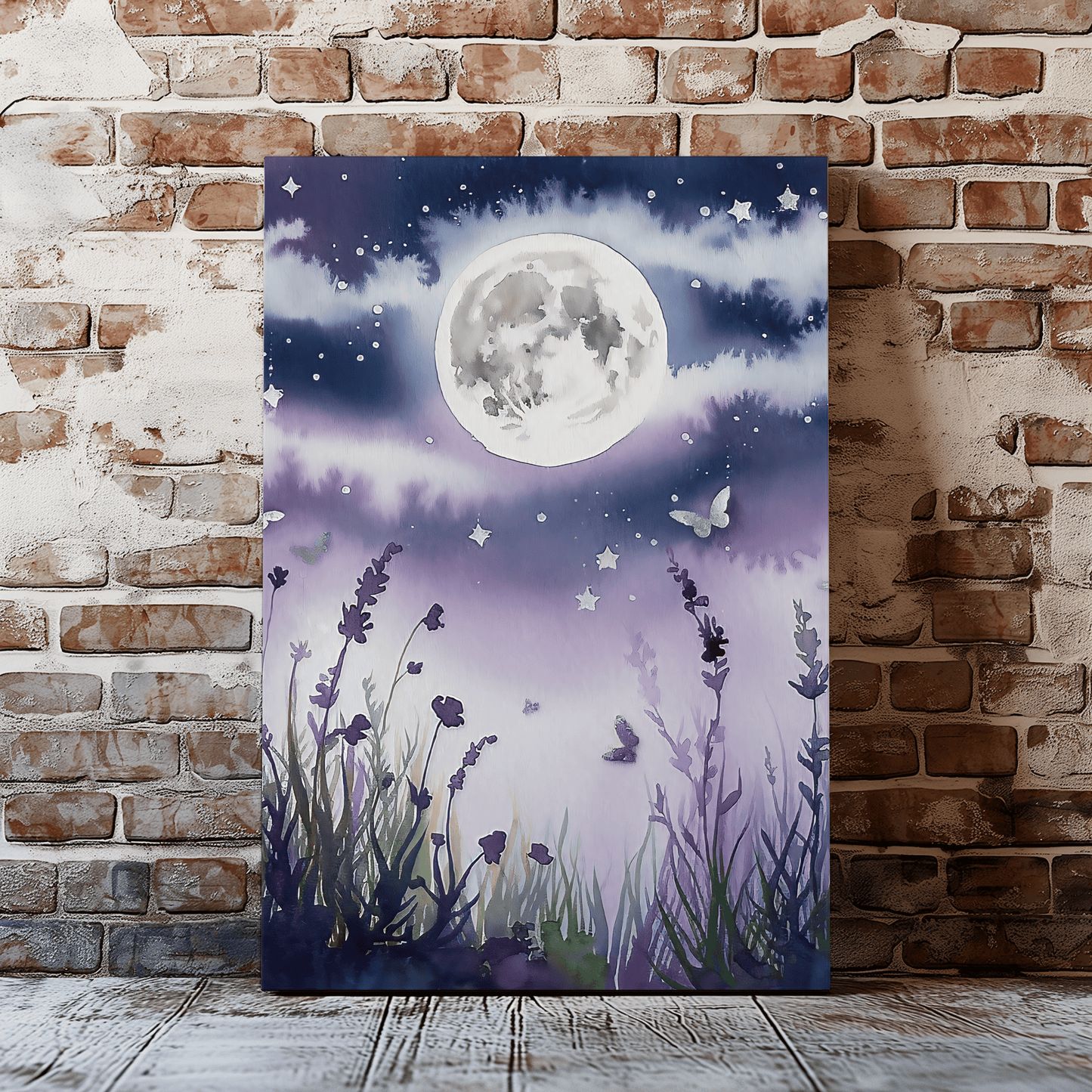 Moonlit Flowers Canvas Wall Art