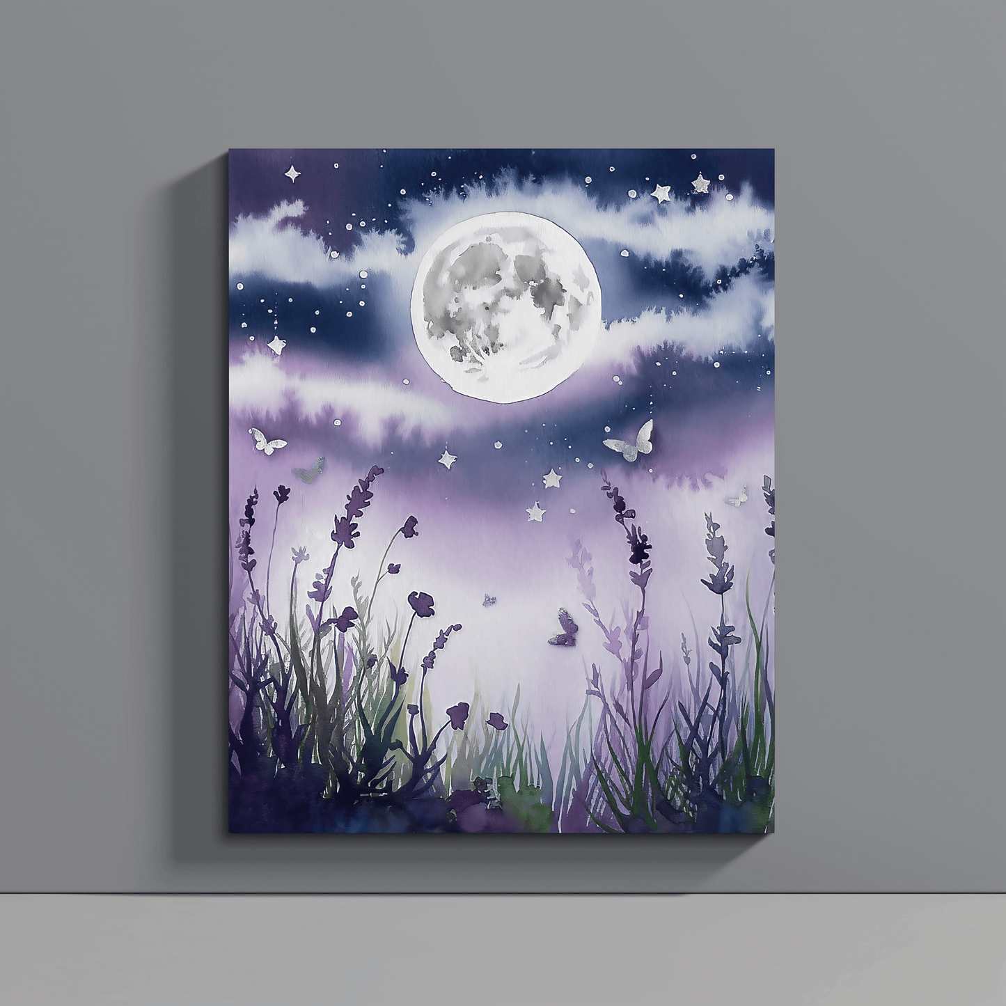 Moonlit Flowers Canvas Wall Art