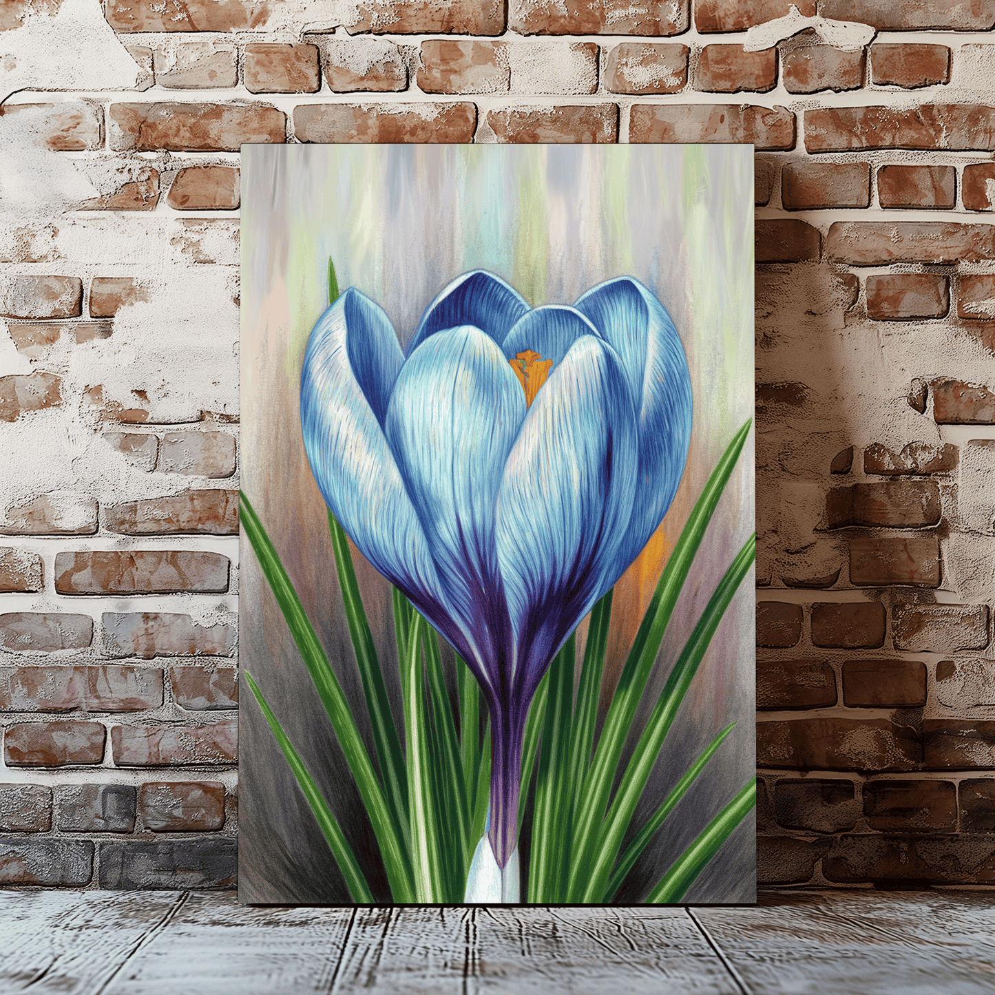 Blooming Crocus Flower Canvas Wall Art