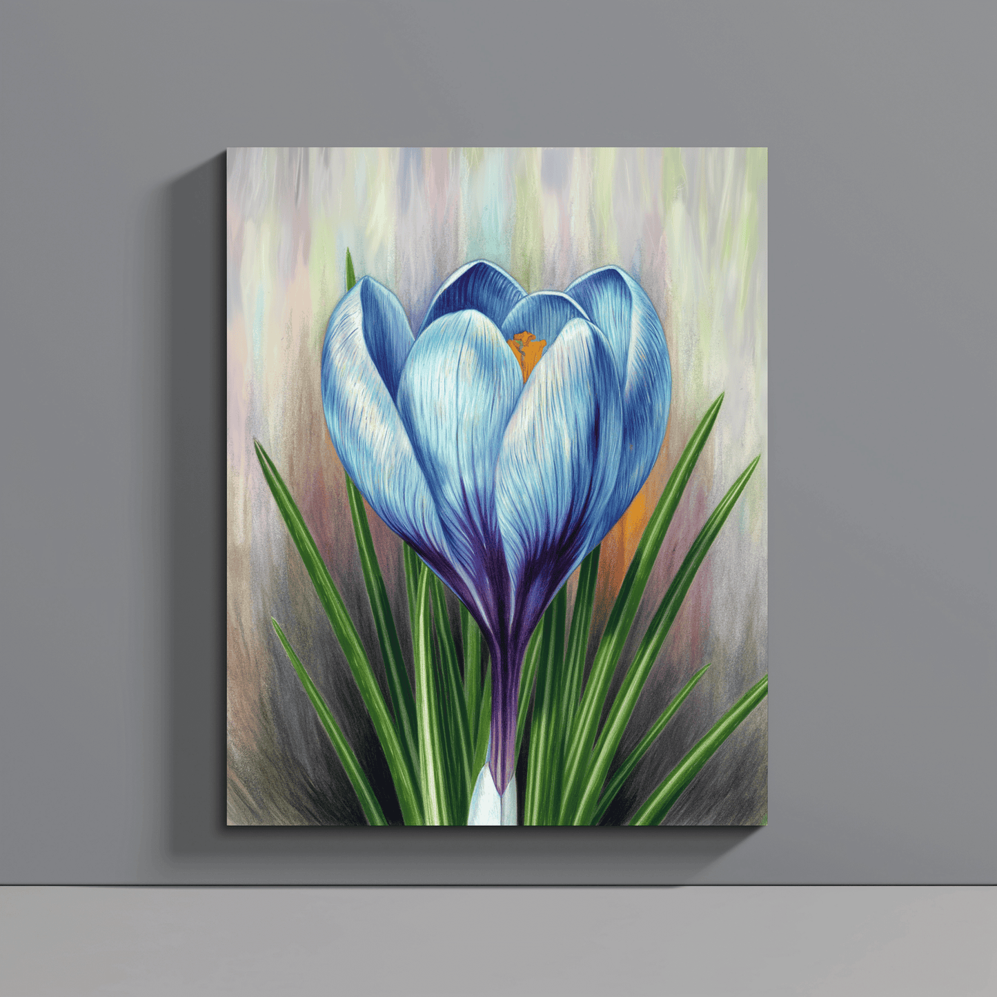 Blooming Crocus Flower Canvas Wall Art