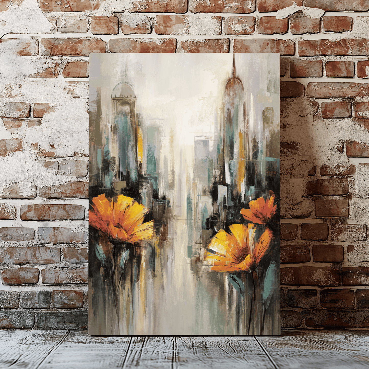 Flowers In The City Canvas Wall Art