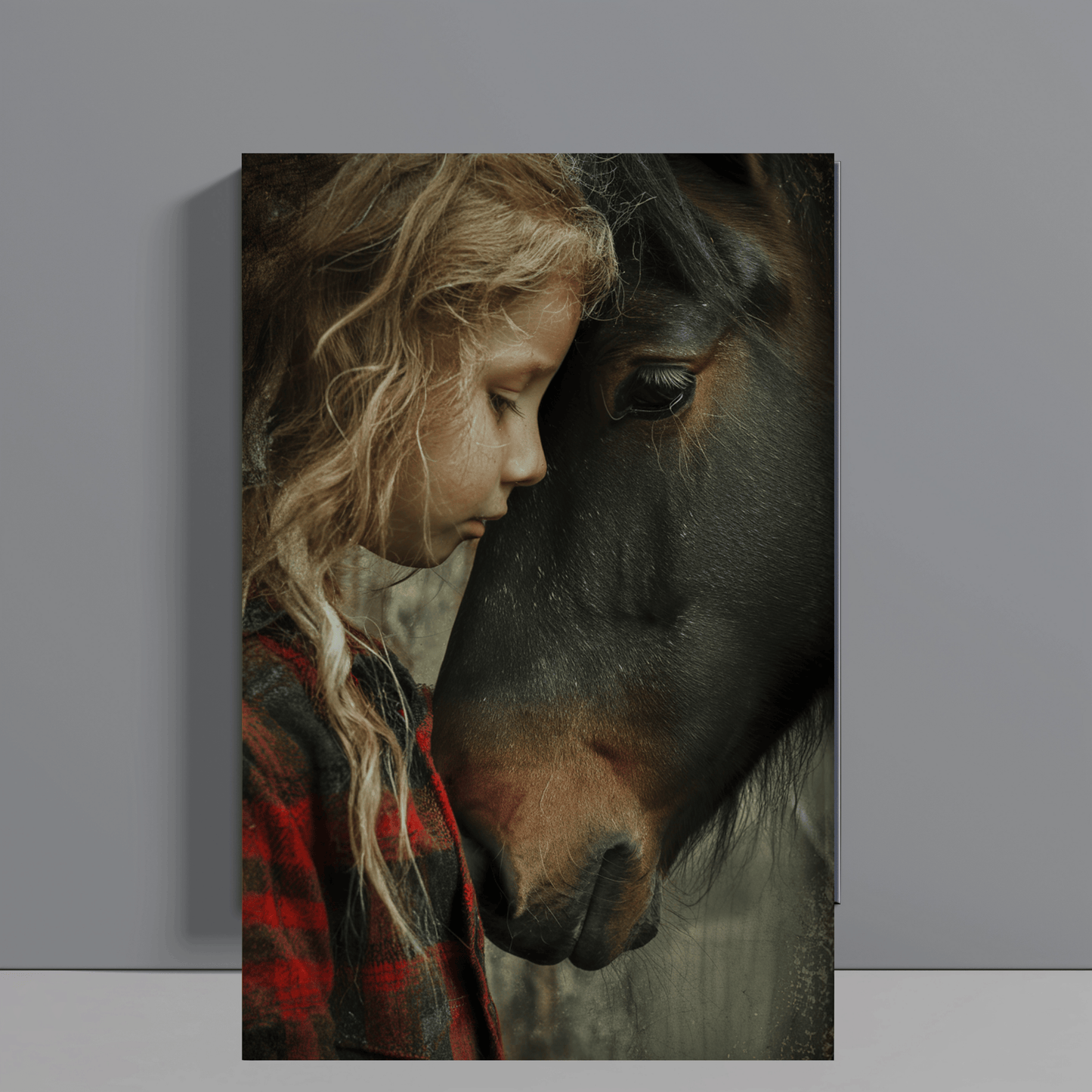 Girl With Horse Canvas Wall Art