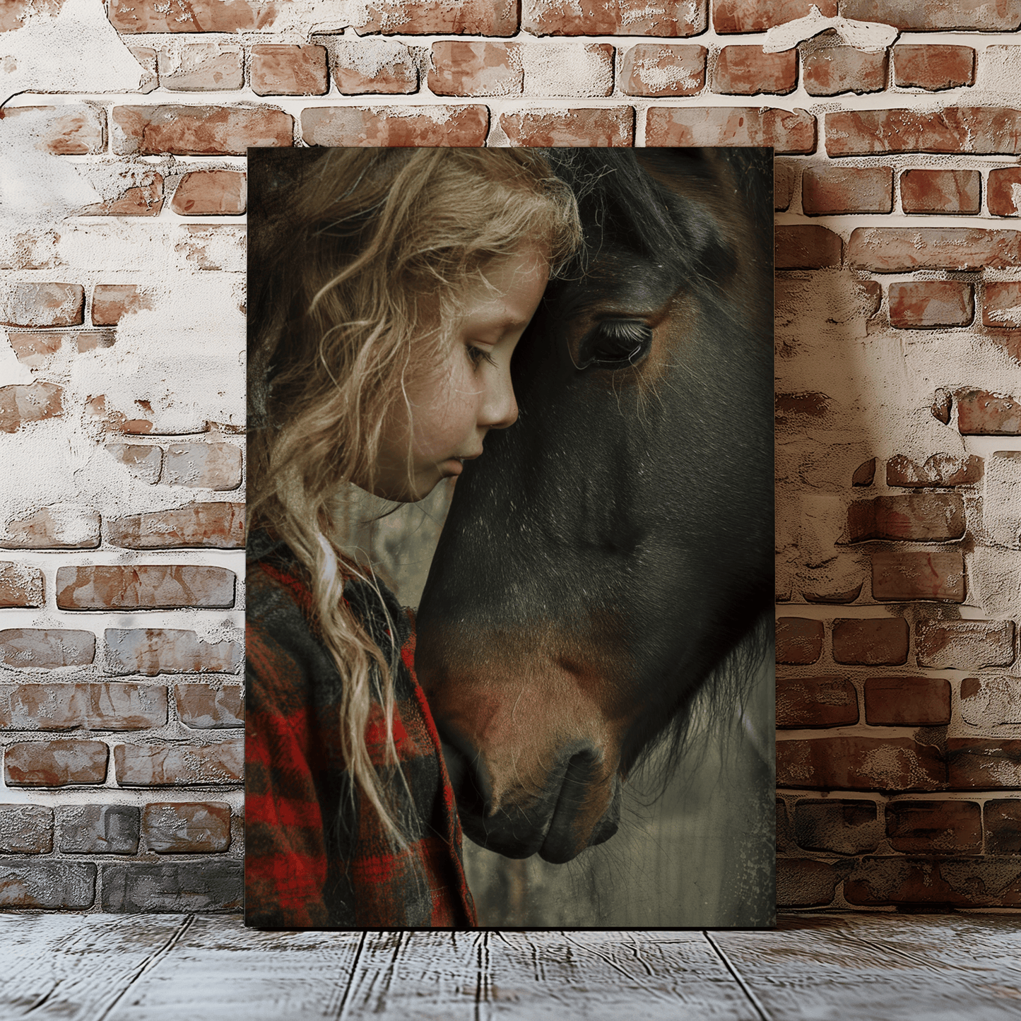 Girl With Horse Canvas Wall Art