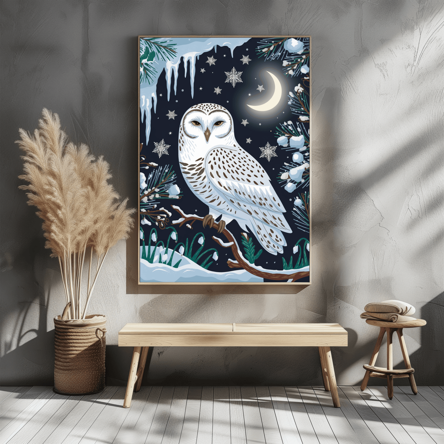 Snow Owl On A Winter`s Night Poster