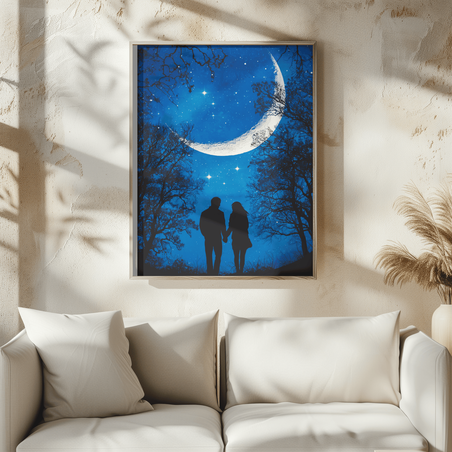 Couple Under The Moon Poster