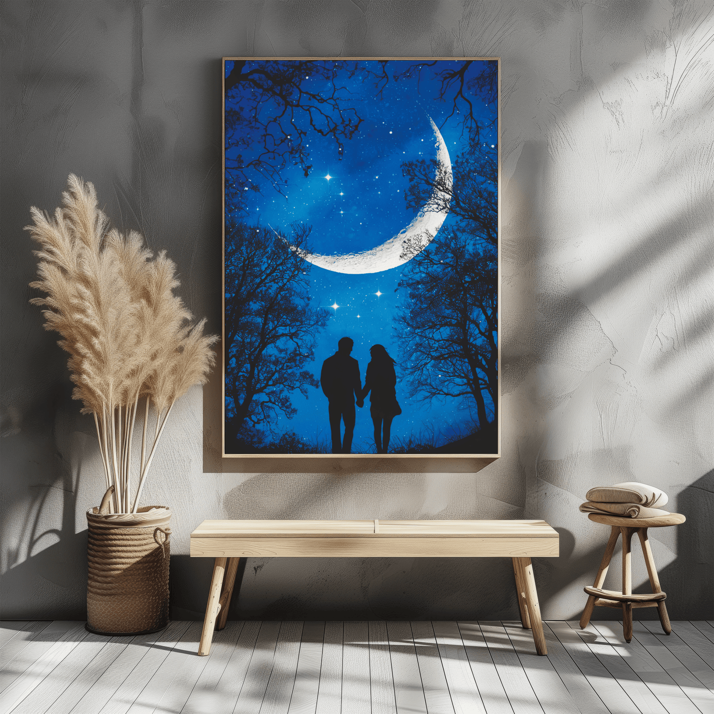 Couple Under The Moon Poster