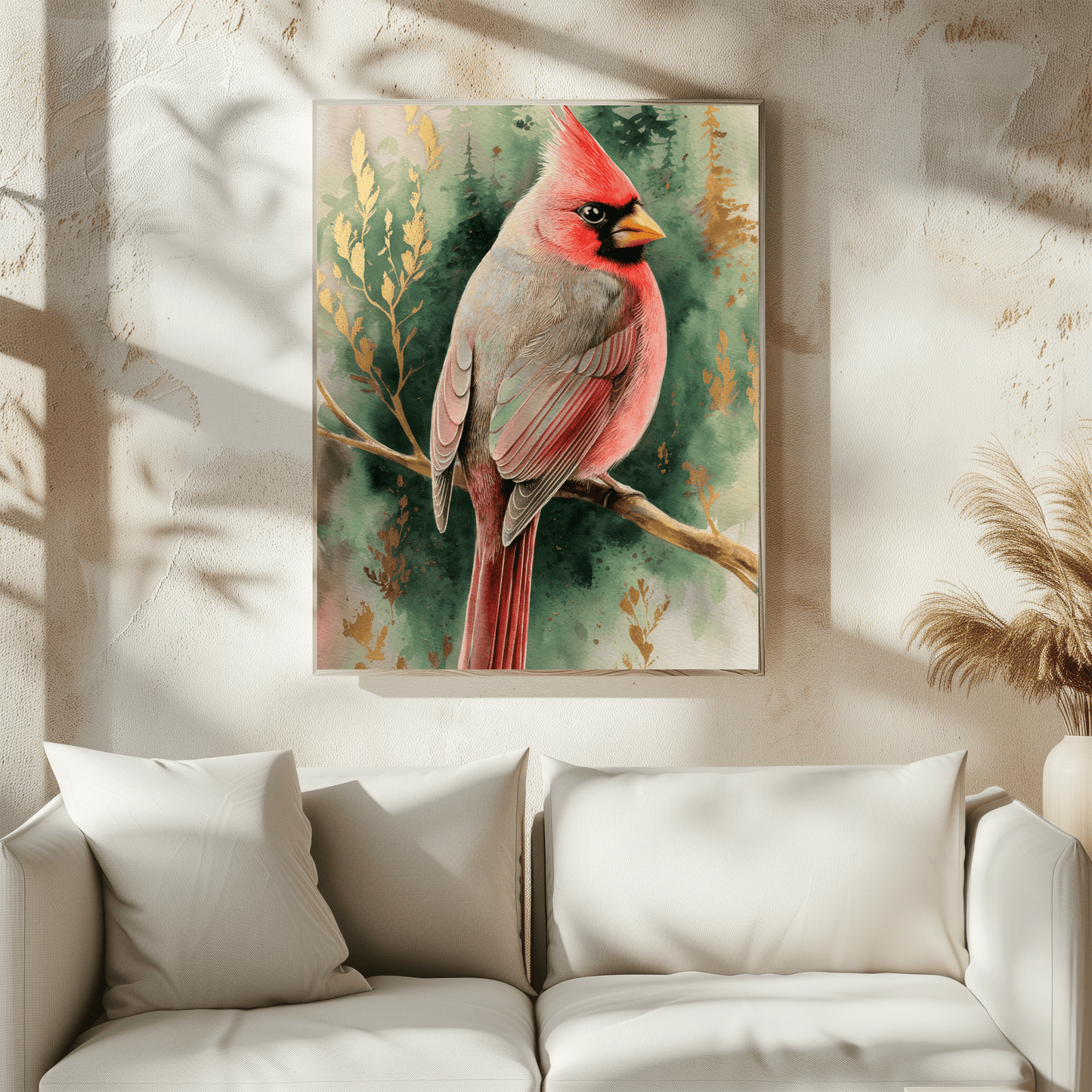 Cardinal With Pines Poster