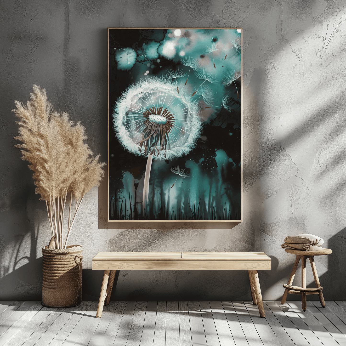 Dandelion Seeds Blowing Away Poster