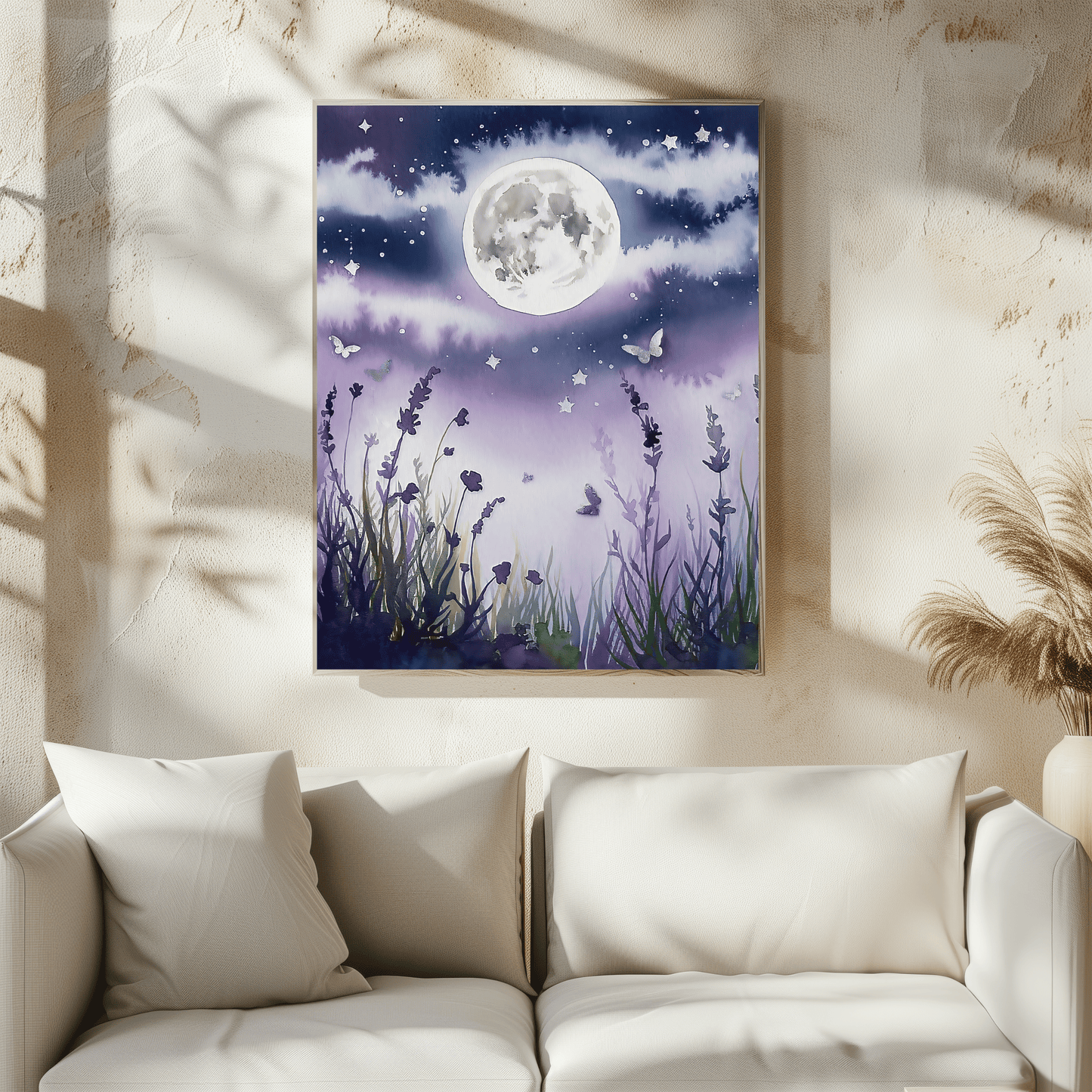 Moonlit Flowers Poster
