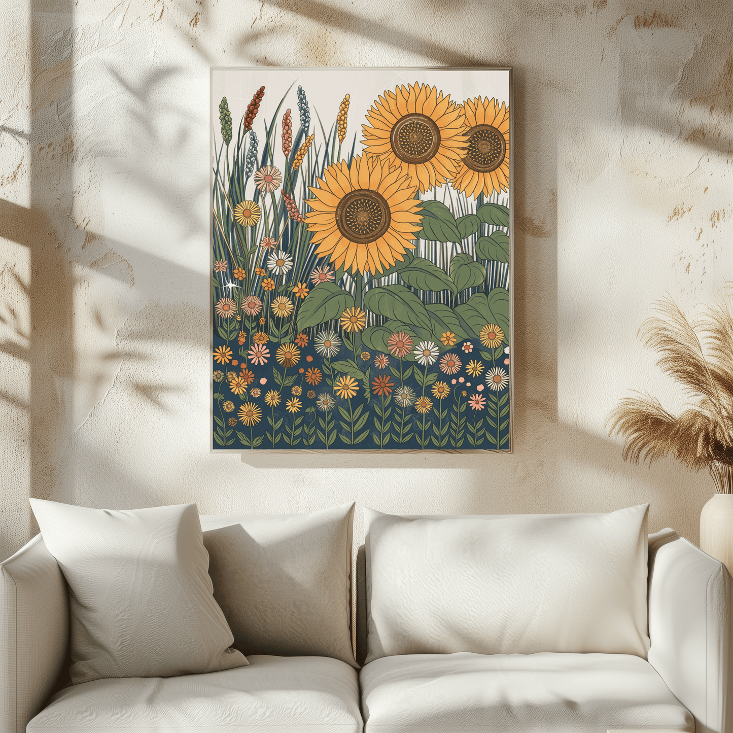 Sunflower With Wildflowers Poster
