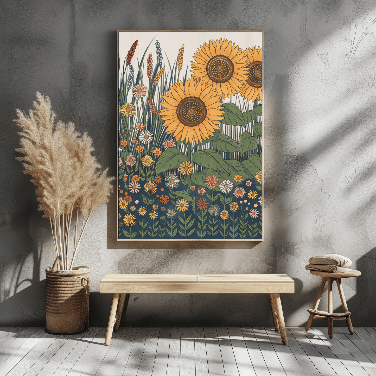 Sunflower With Wildflowers Poster