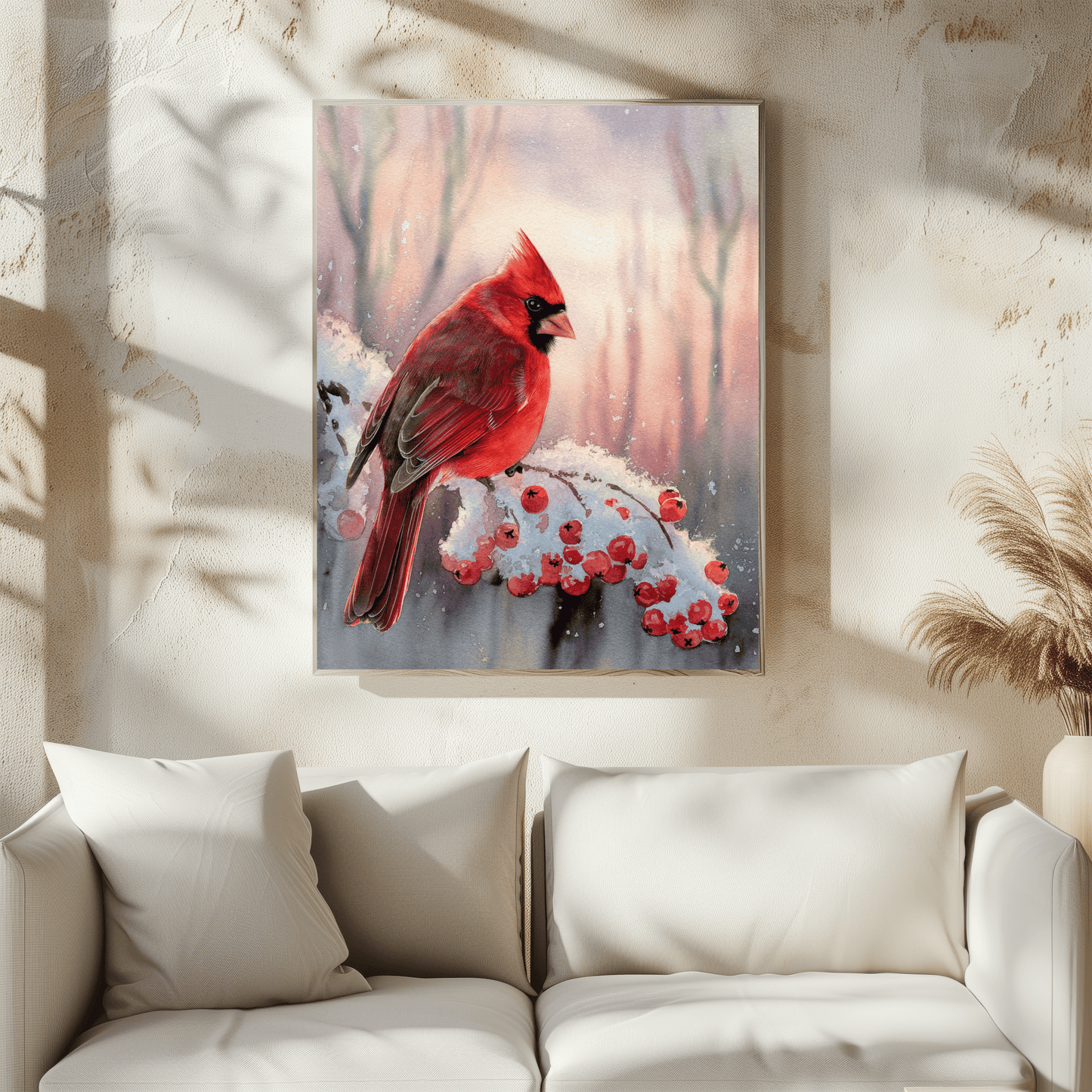 Cardinal Winter Scene Poster