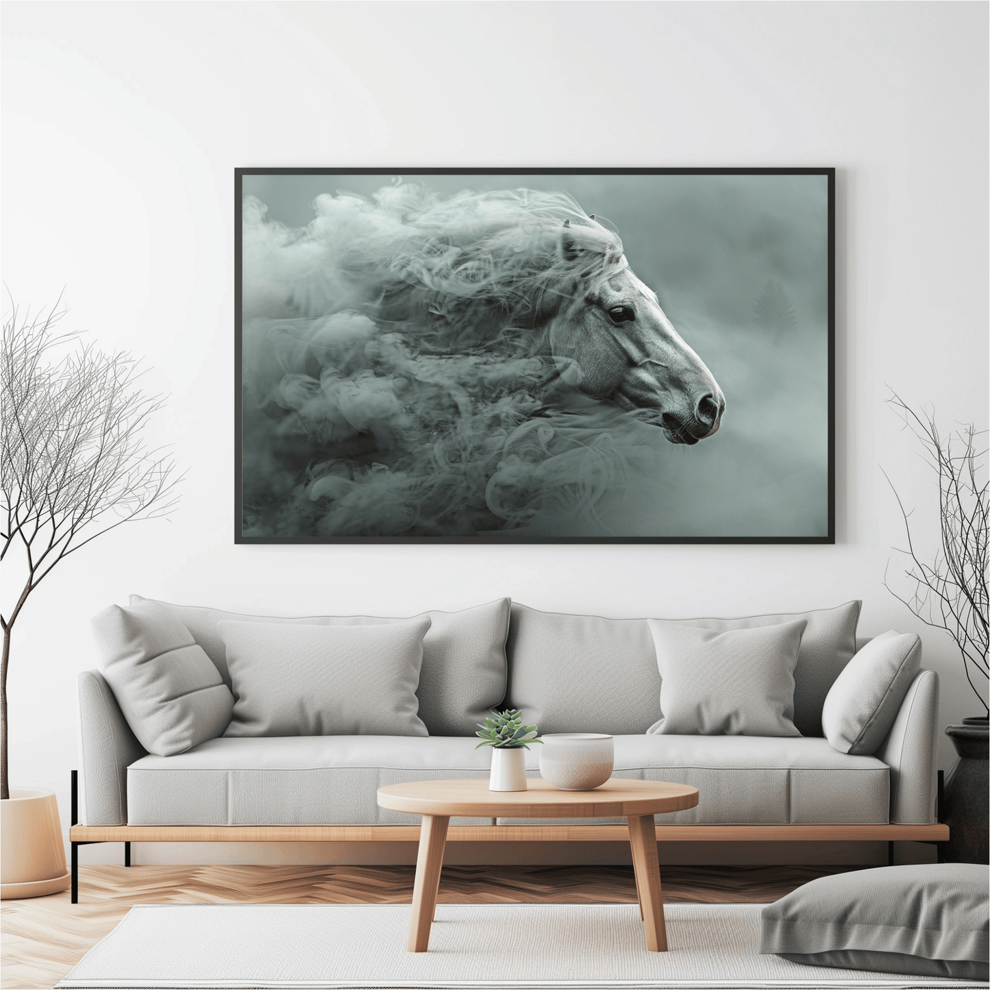 Ethereal Horse In Mist Poster