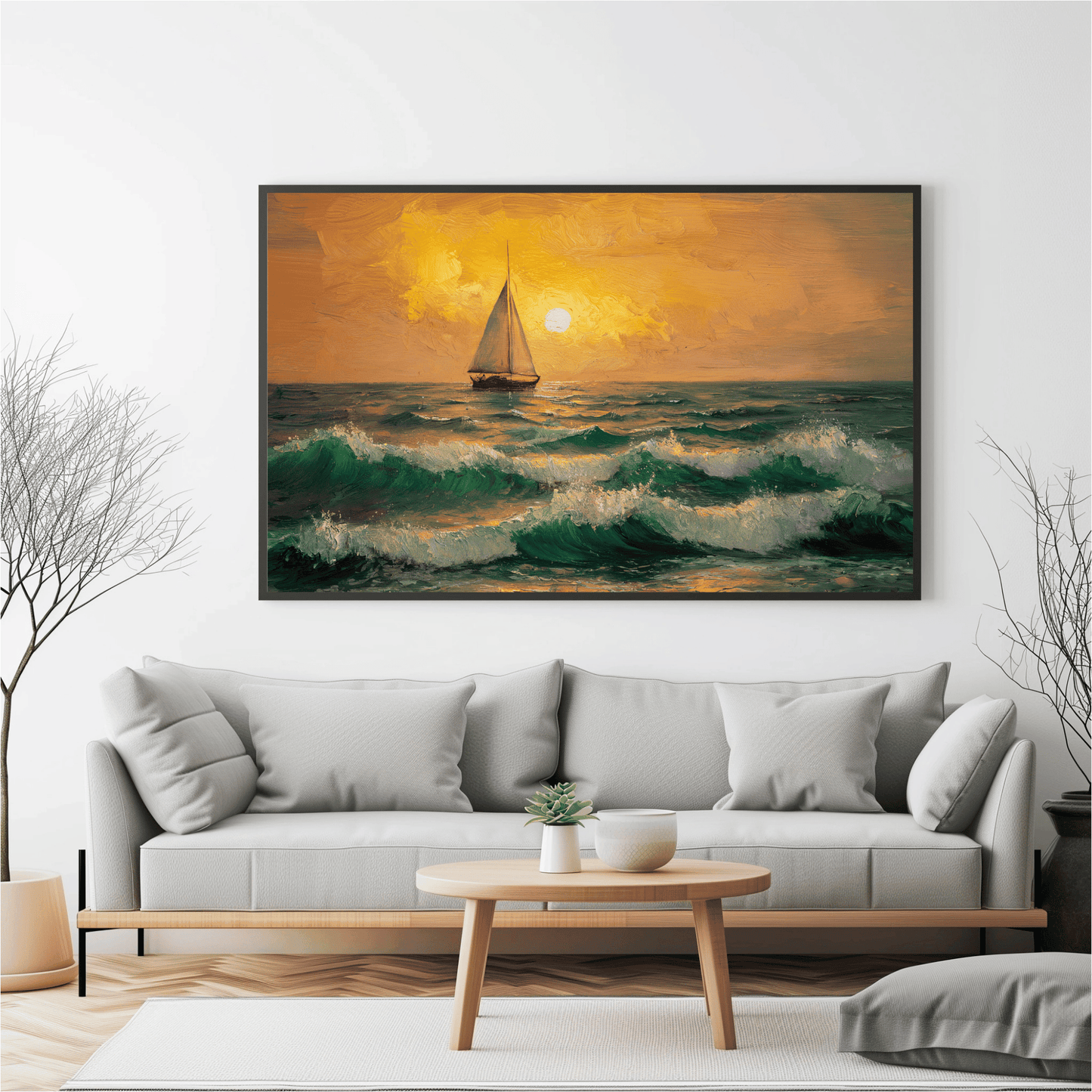 Sailboat At Sunset Poster