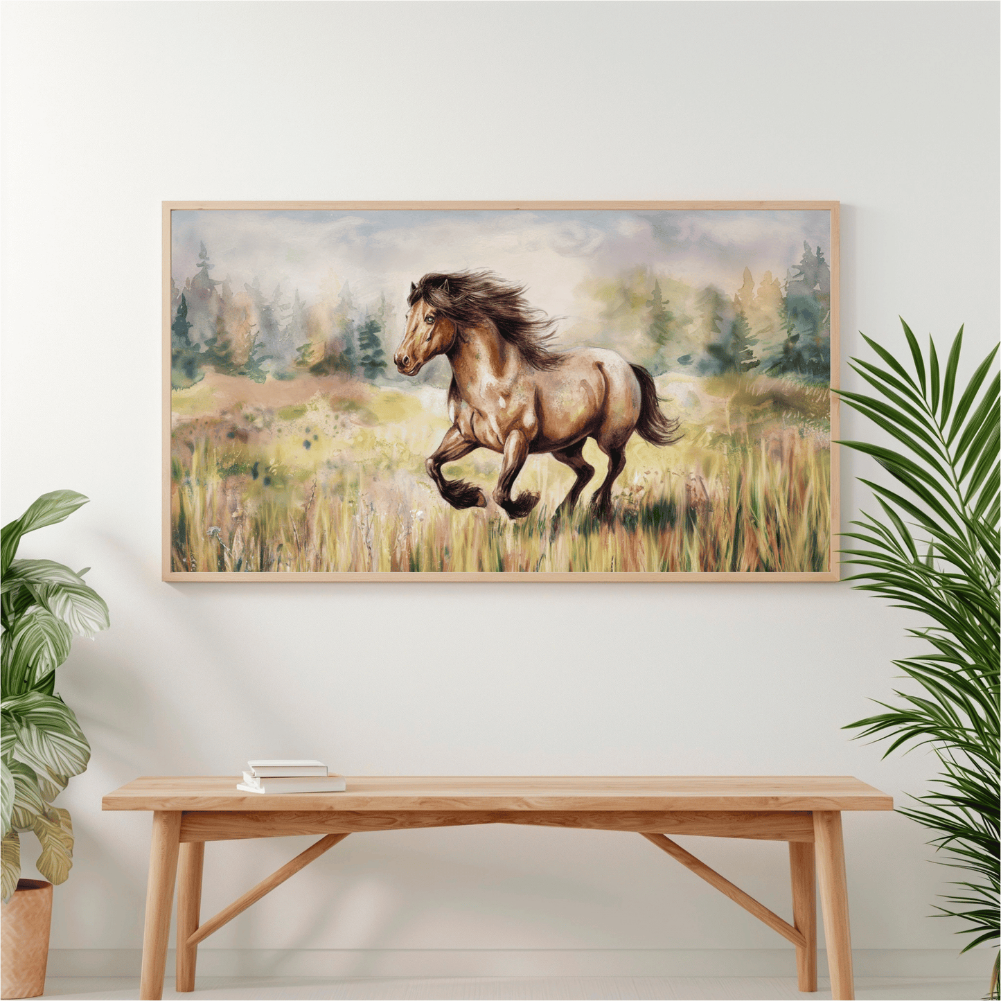 Wild Horse Watercolor Poster
