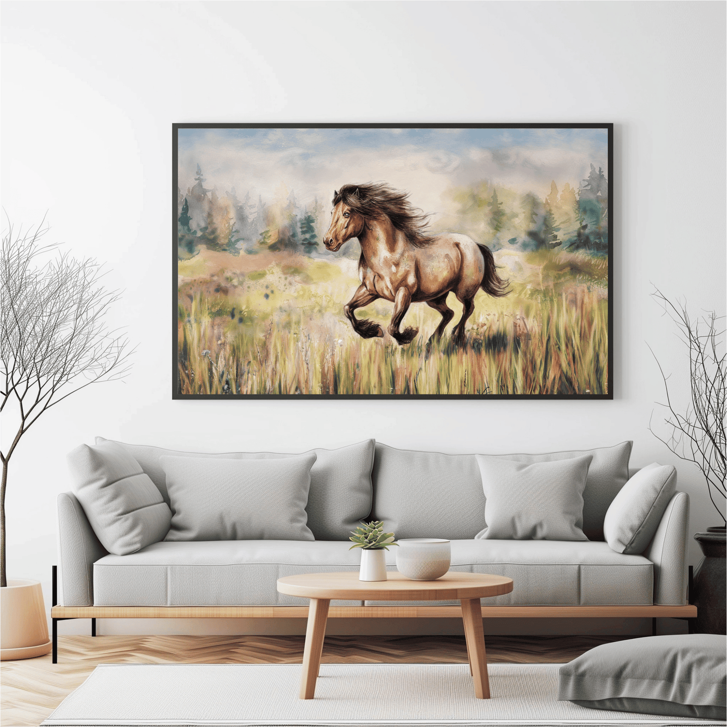 Wild Horse Watercolor Poster