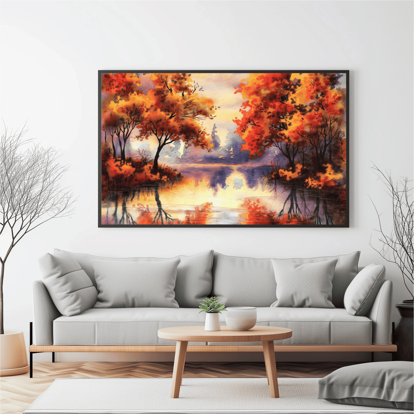 Fall Pond Watercolor Poster