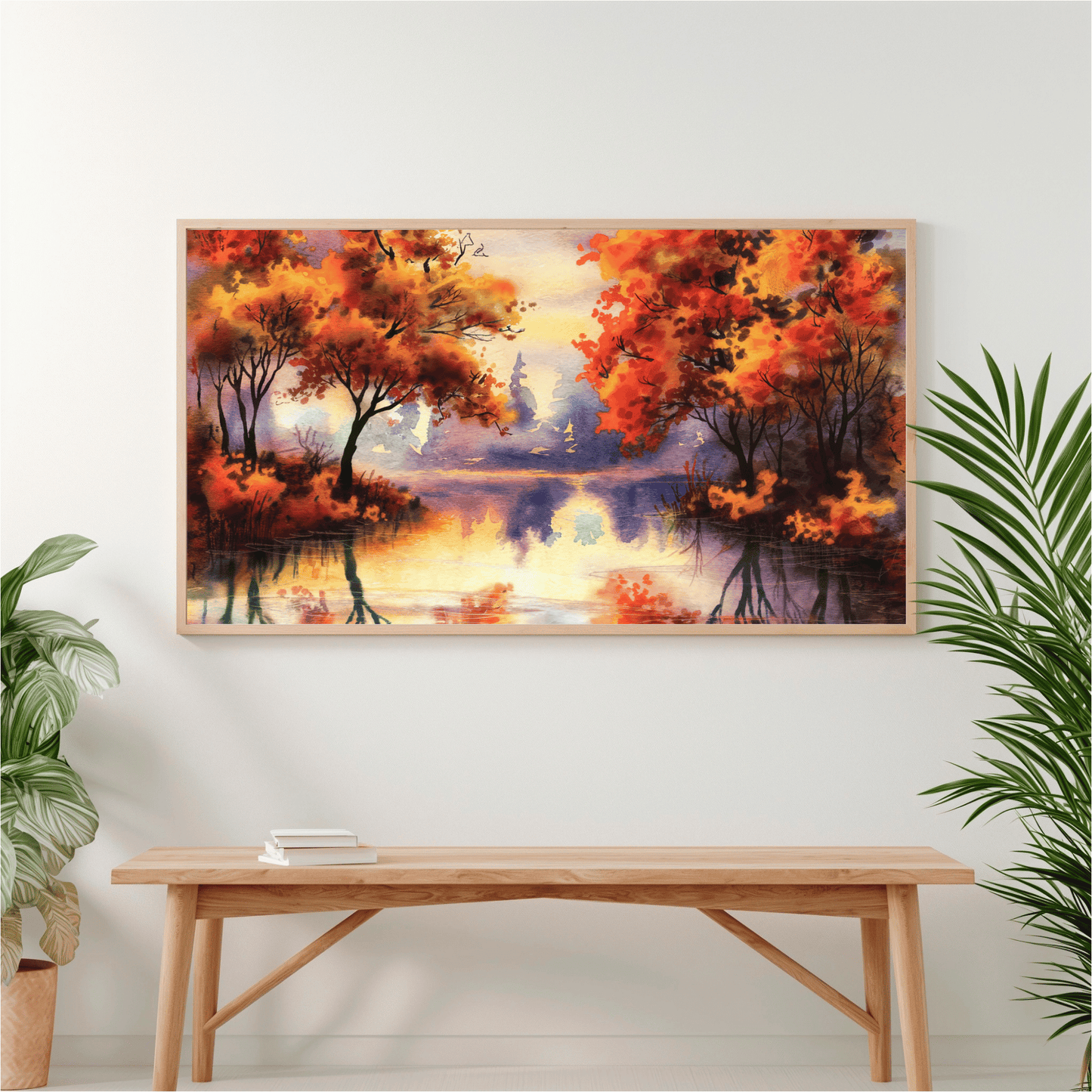 Fall Pond Watercolor Poster