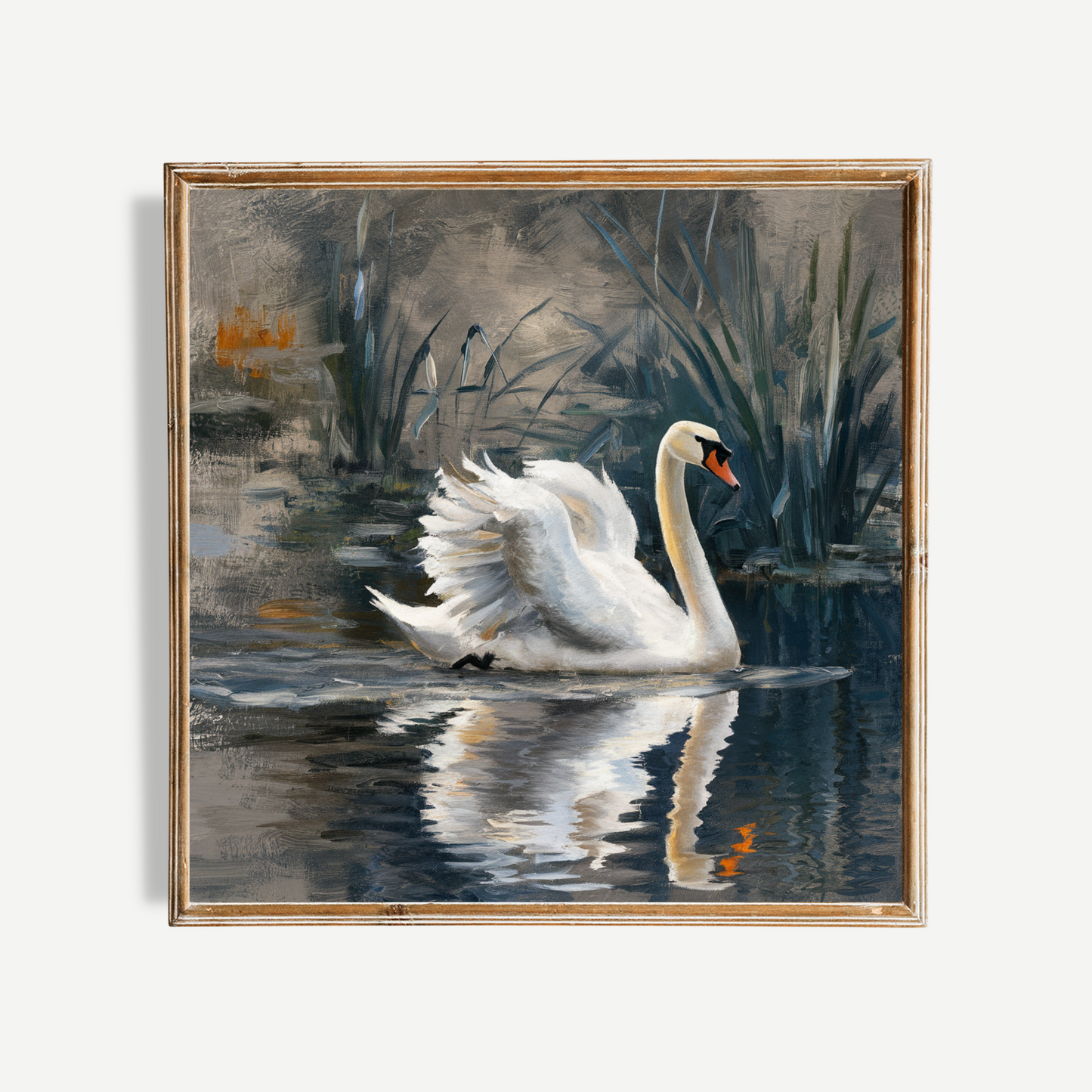 Swan Oil Painting Poster