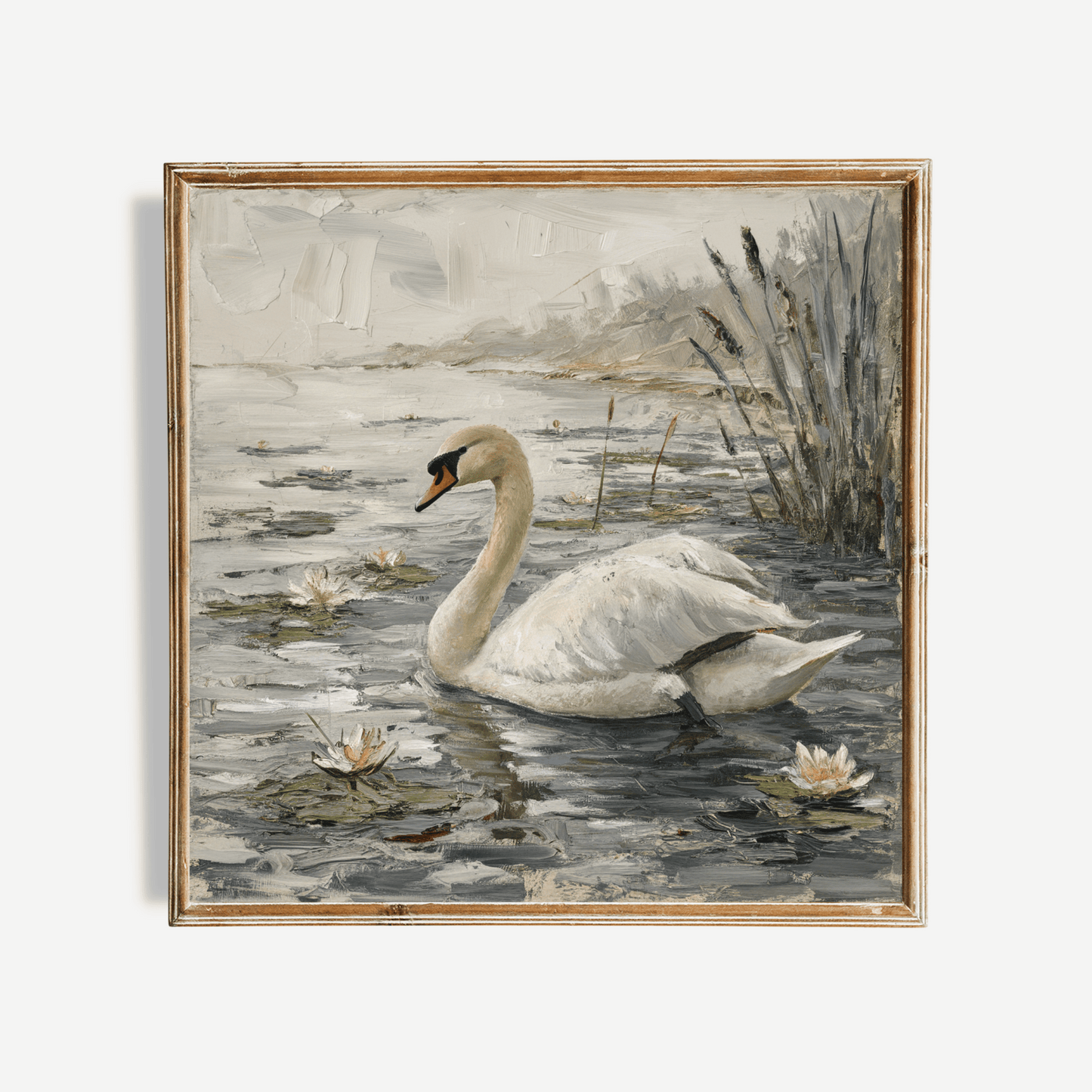 Oil Painting Swan Poster
