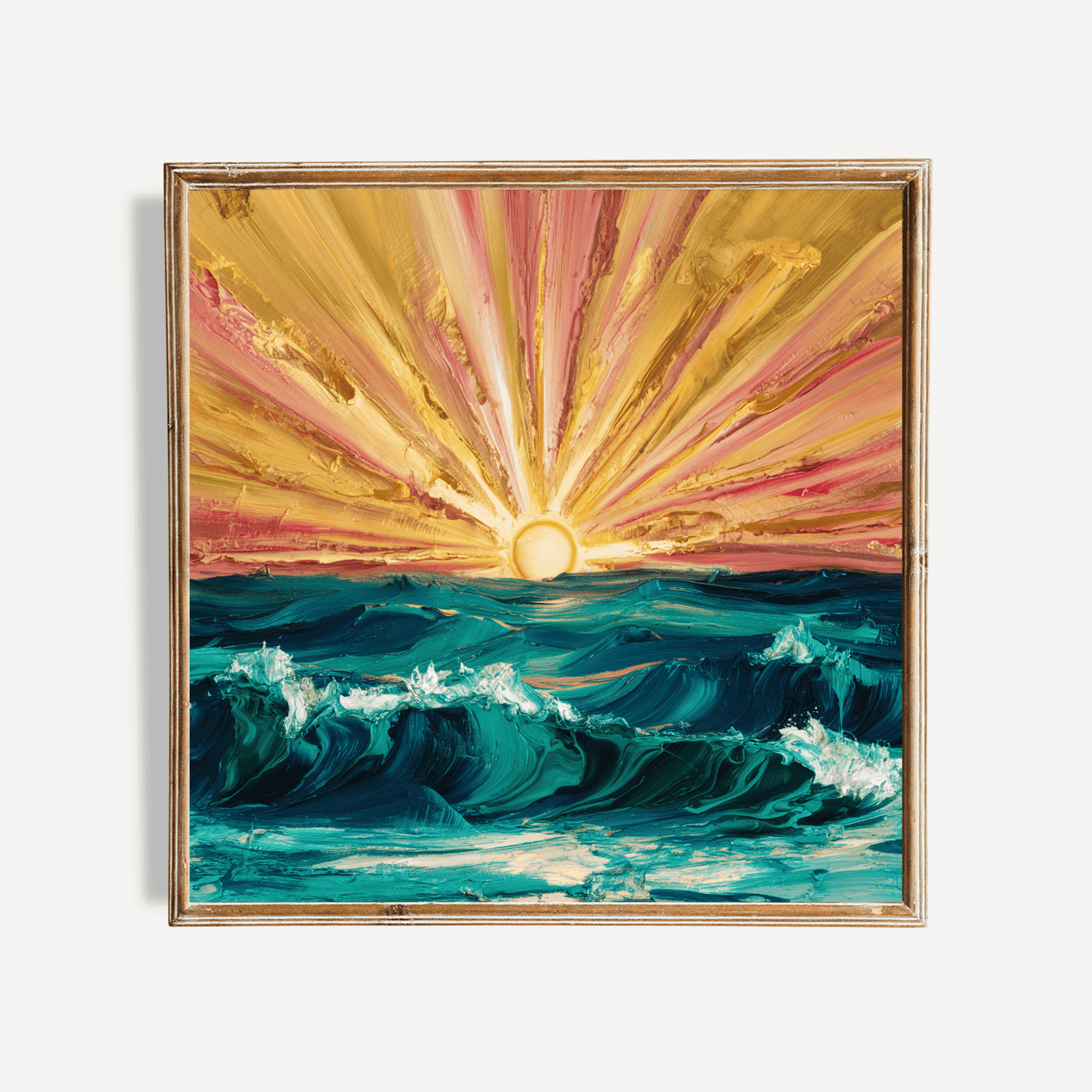 Oil Painting Ocean Sunrise Poster