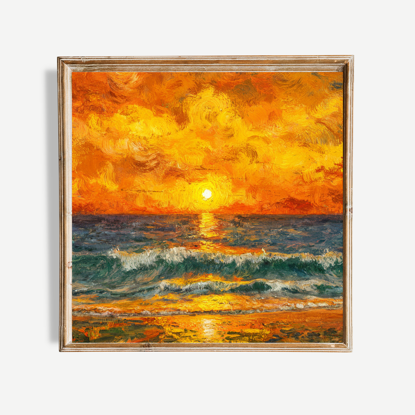 Abstract Ocean Sunset Poster