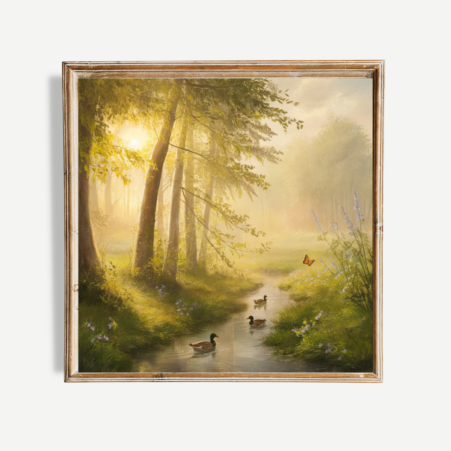 Dreamy Woodland Forest With Ducks Poster
