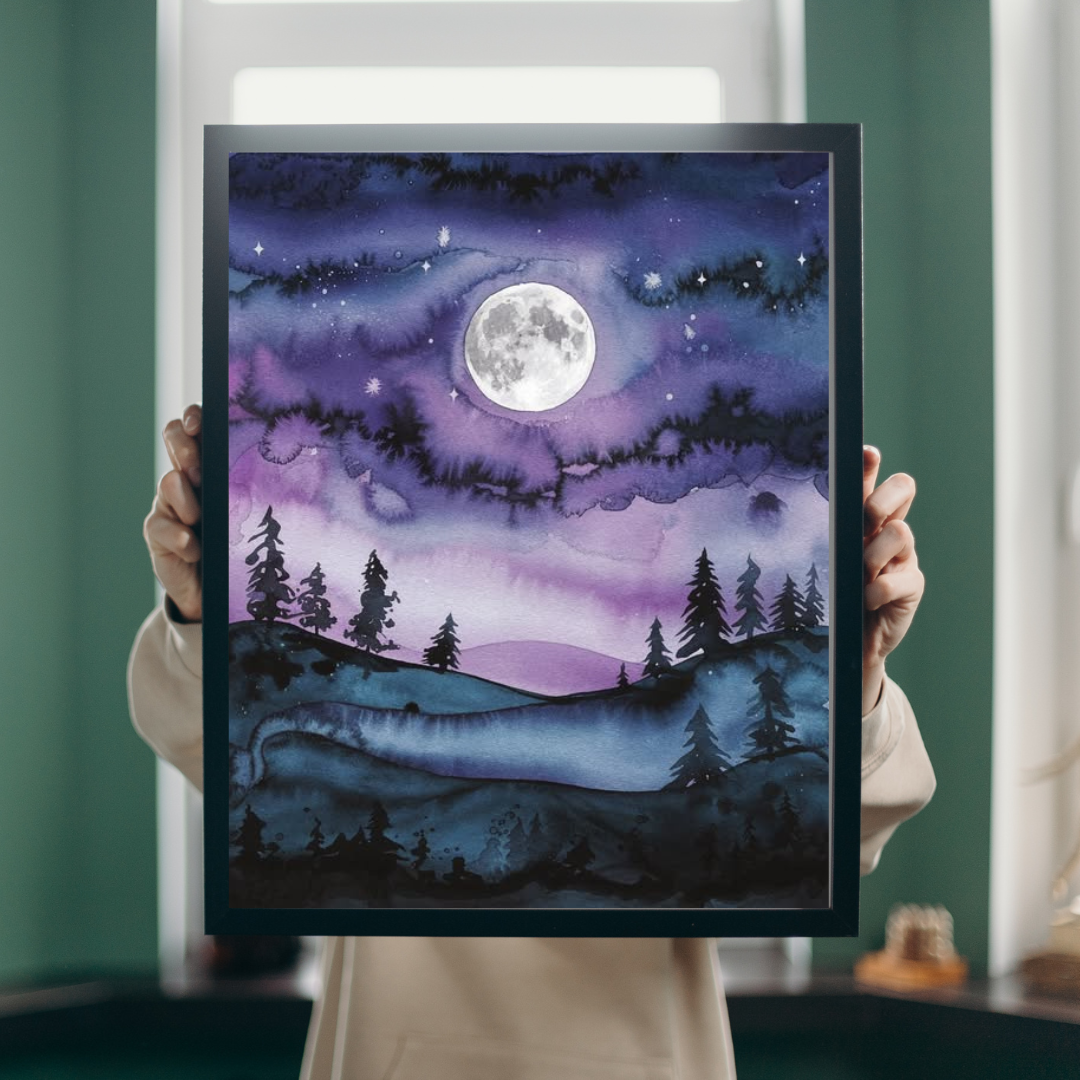 Full Moon Night Sky Poster