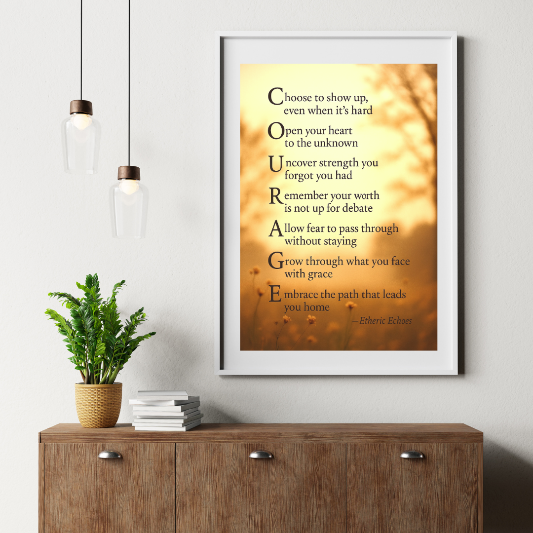 Courage Poem Poster A Gentle Reminder to Keep Your Heart Open