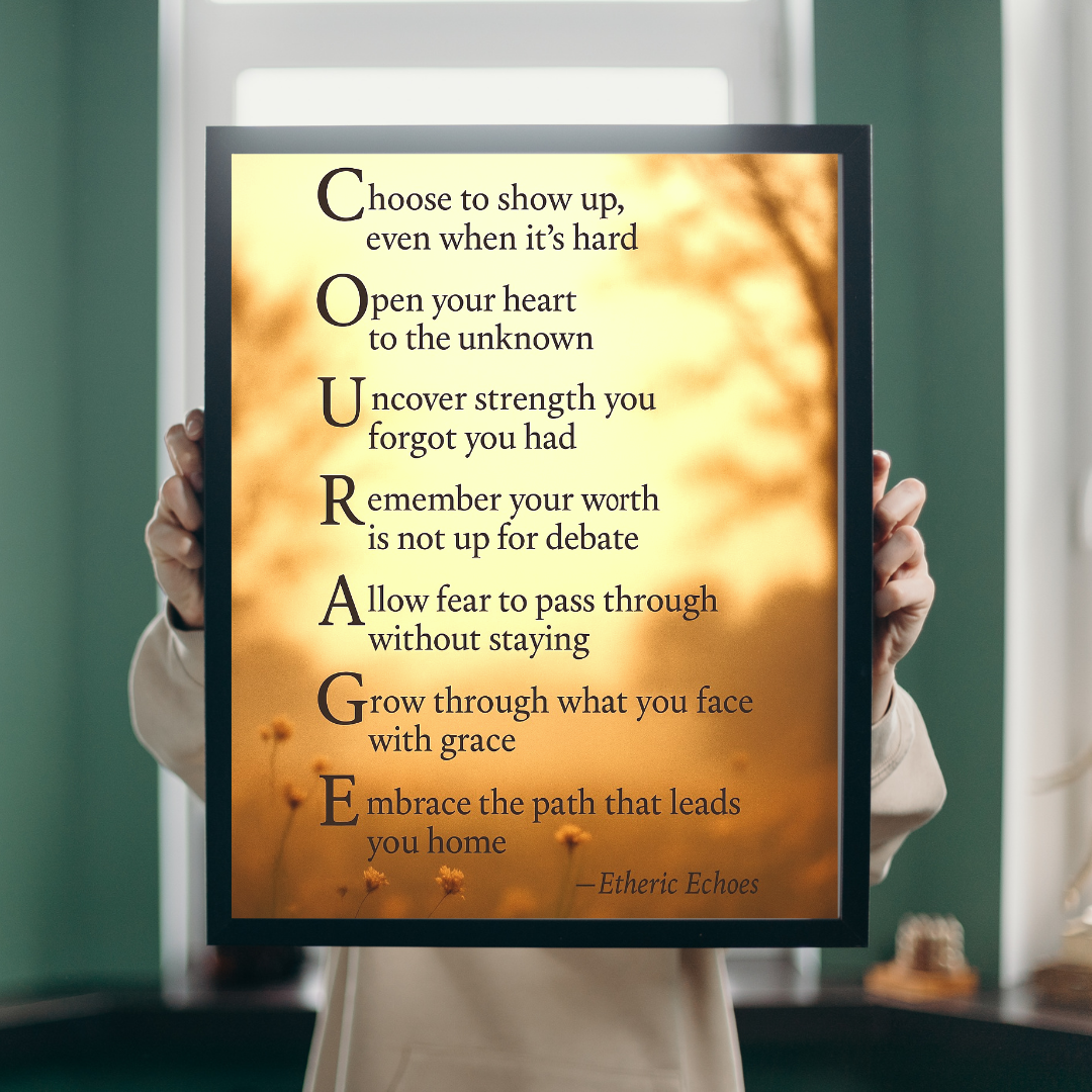 Courage Poem Poster A Gentle Reminder to Keep Your Heart Open