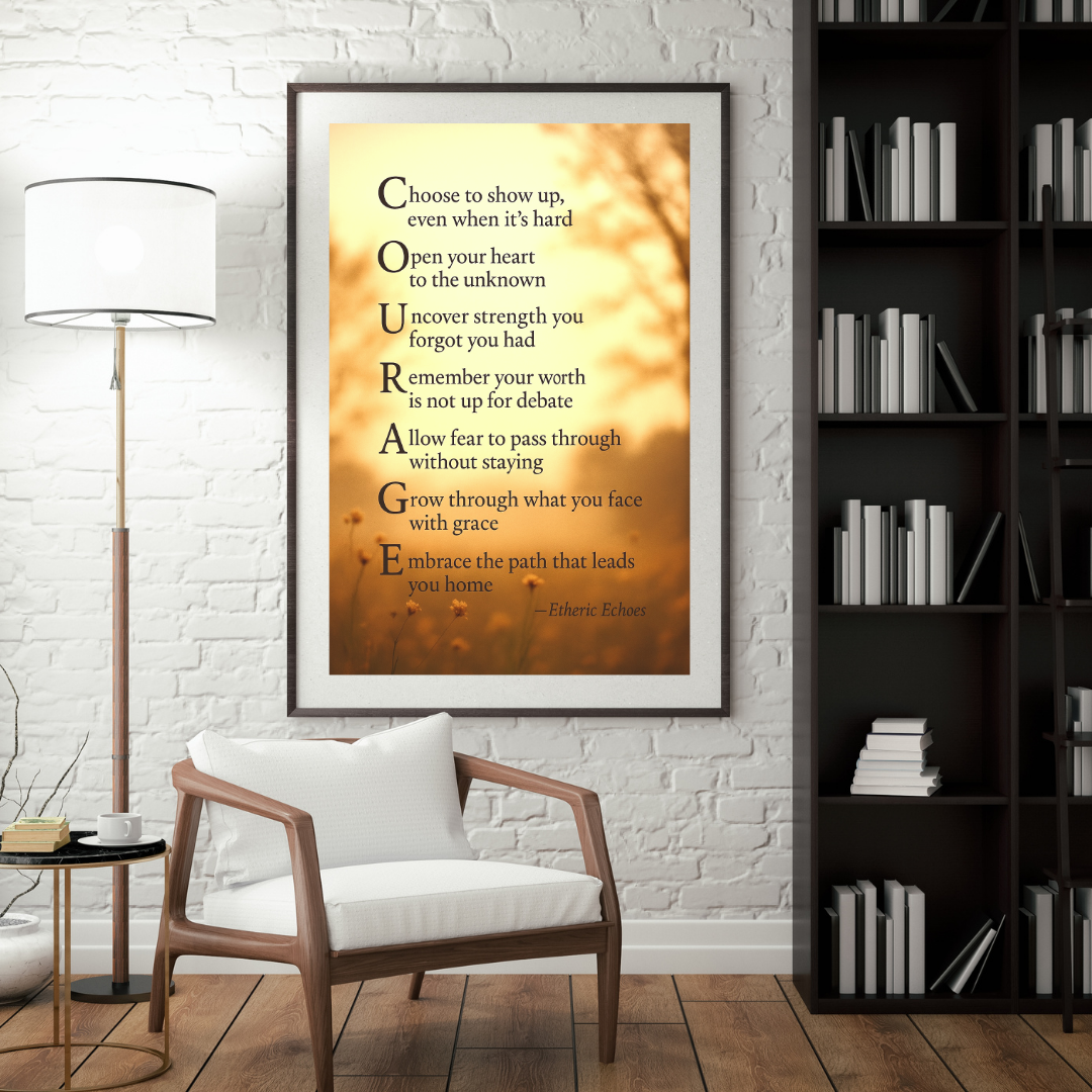 Courage Poem Poster A Gentle Reminder to Keep Your Heart Open