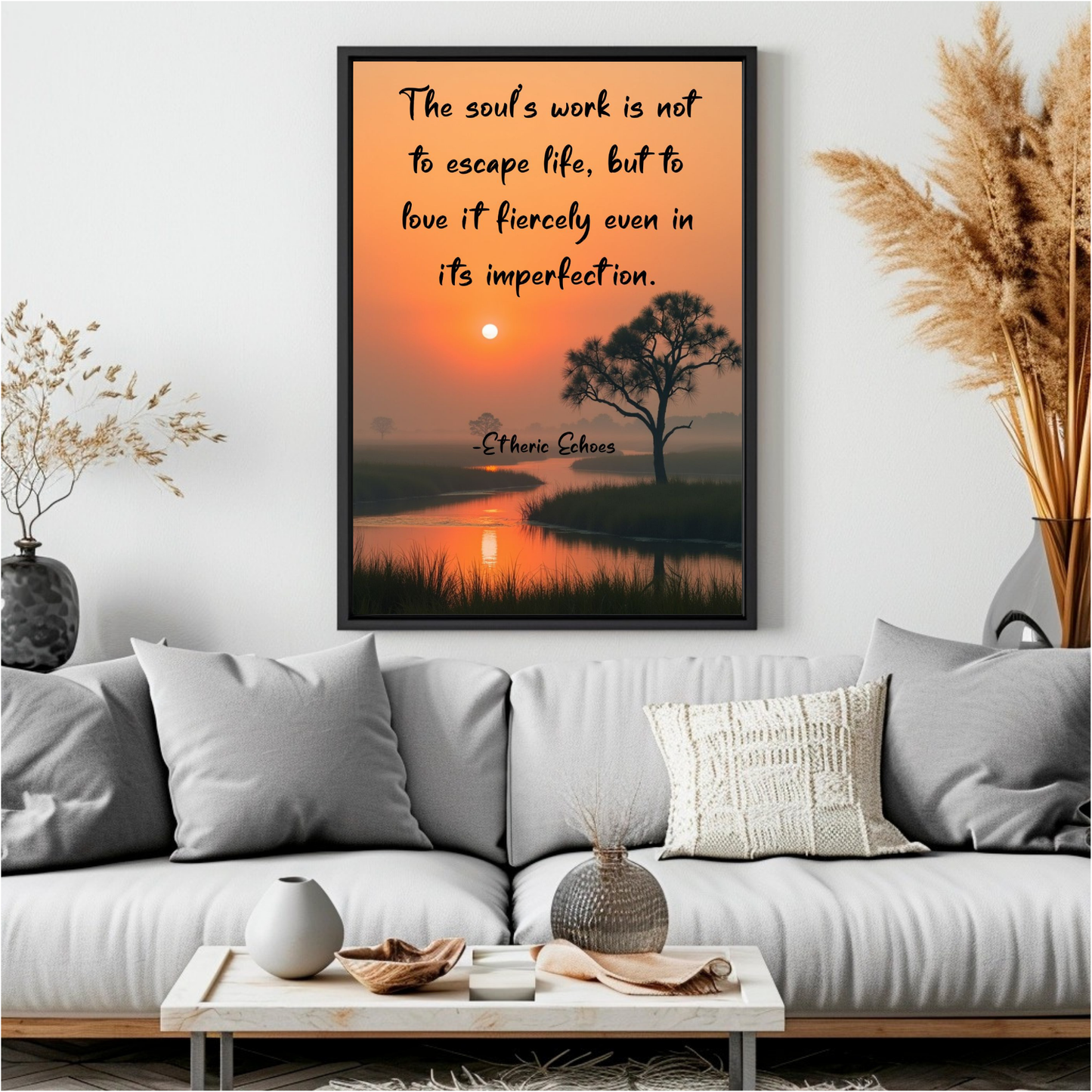 Sunset Nature Quote Wall Art The Soul's Work Inspirational Poster