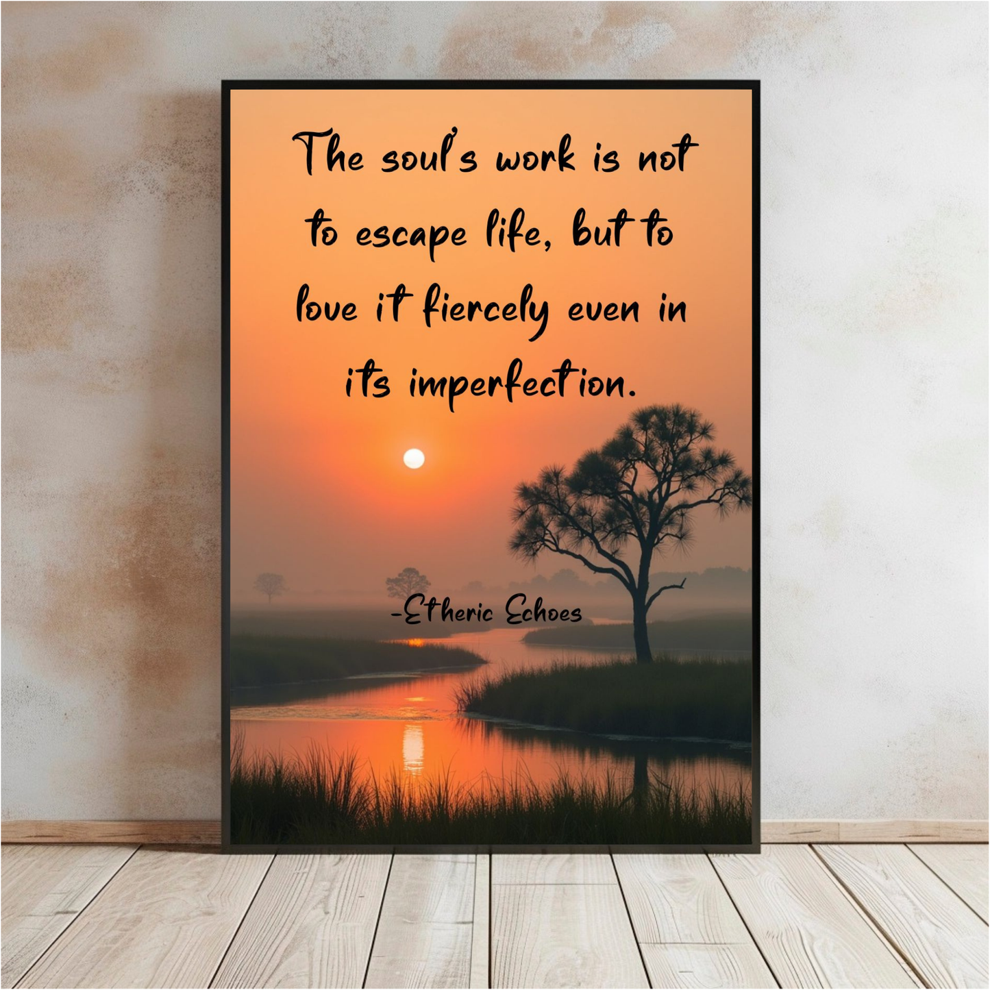 Sunset Nature Quote Wall Art The Soul's Work Inspirational Poster