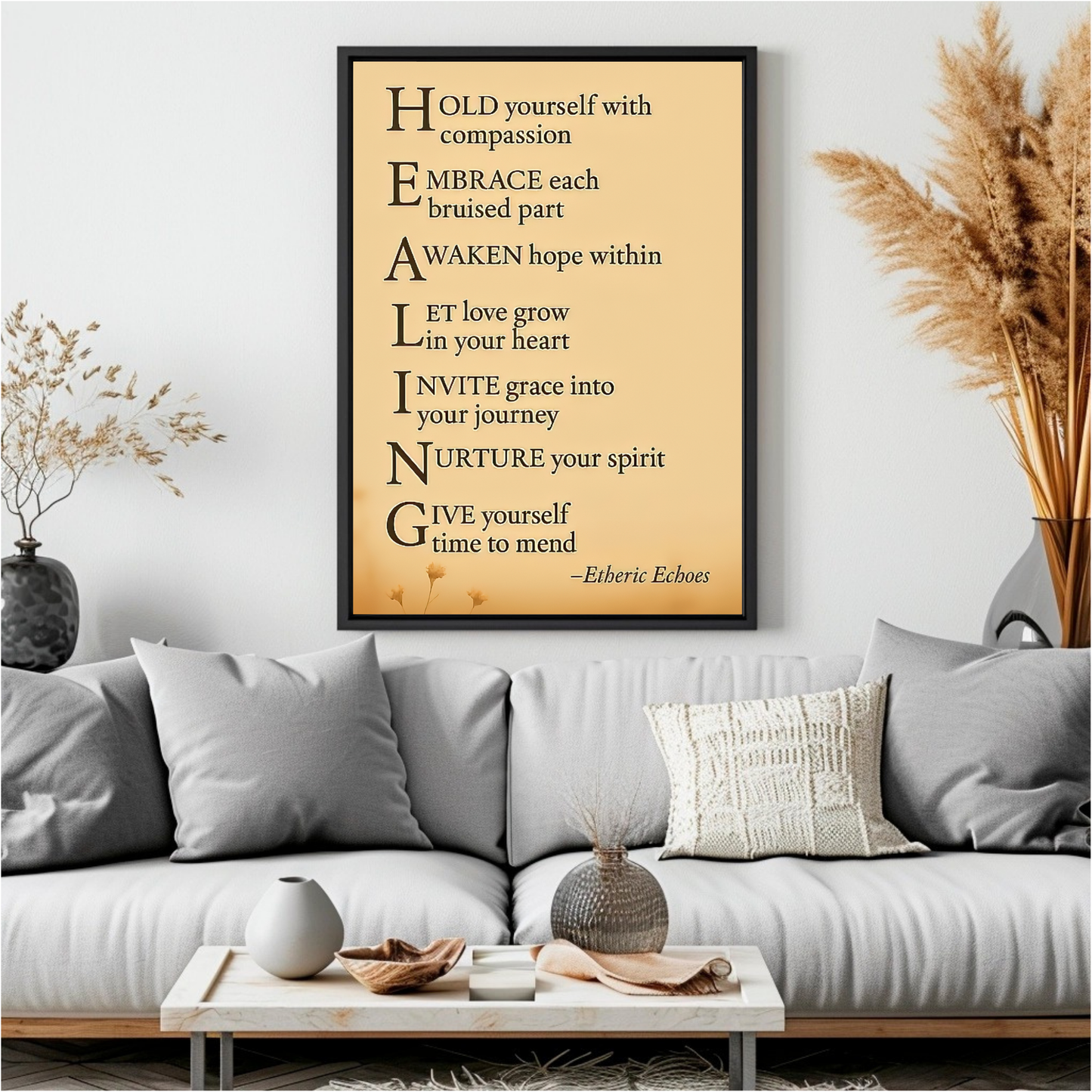 Healing Affirmation Wall Art Inspirational Self Care Quote Poster
