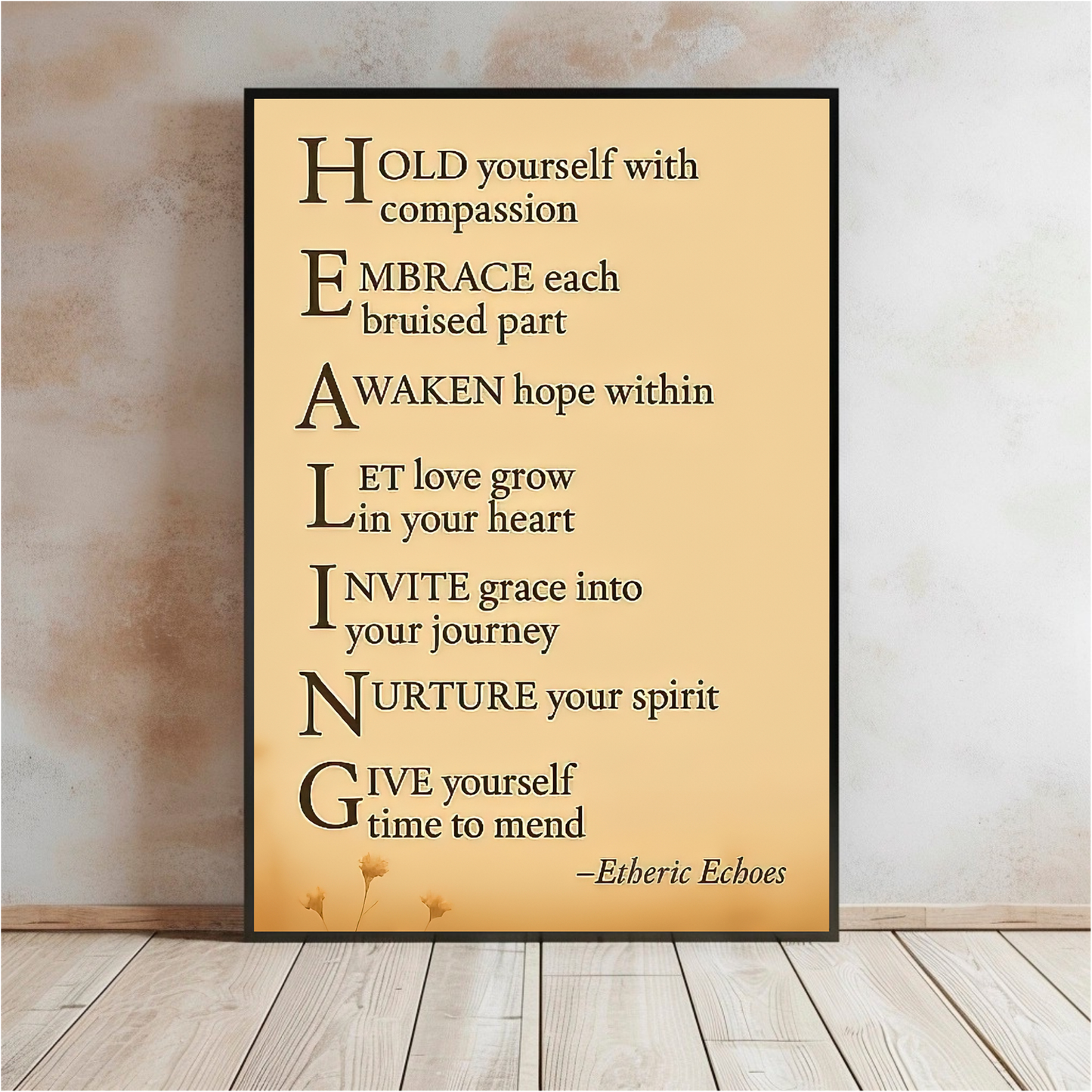Healing Affirmation Wall Art Inspirational Self Care Quote Poster