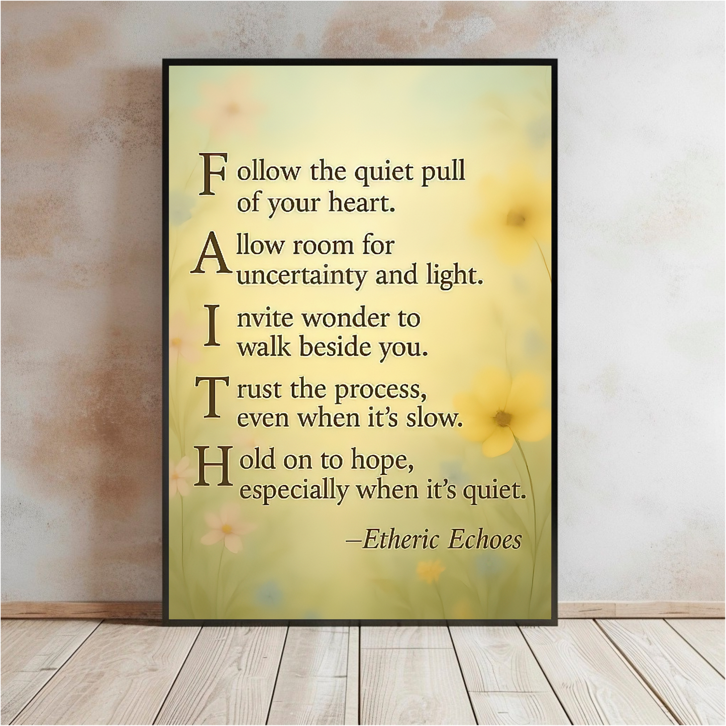 Faith Inspirational Wall Art Motivational Quote Poster for Hope and Encouragement