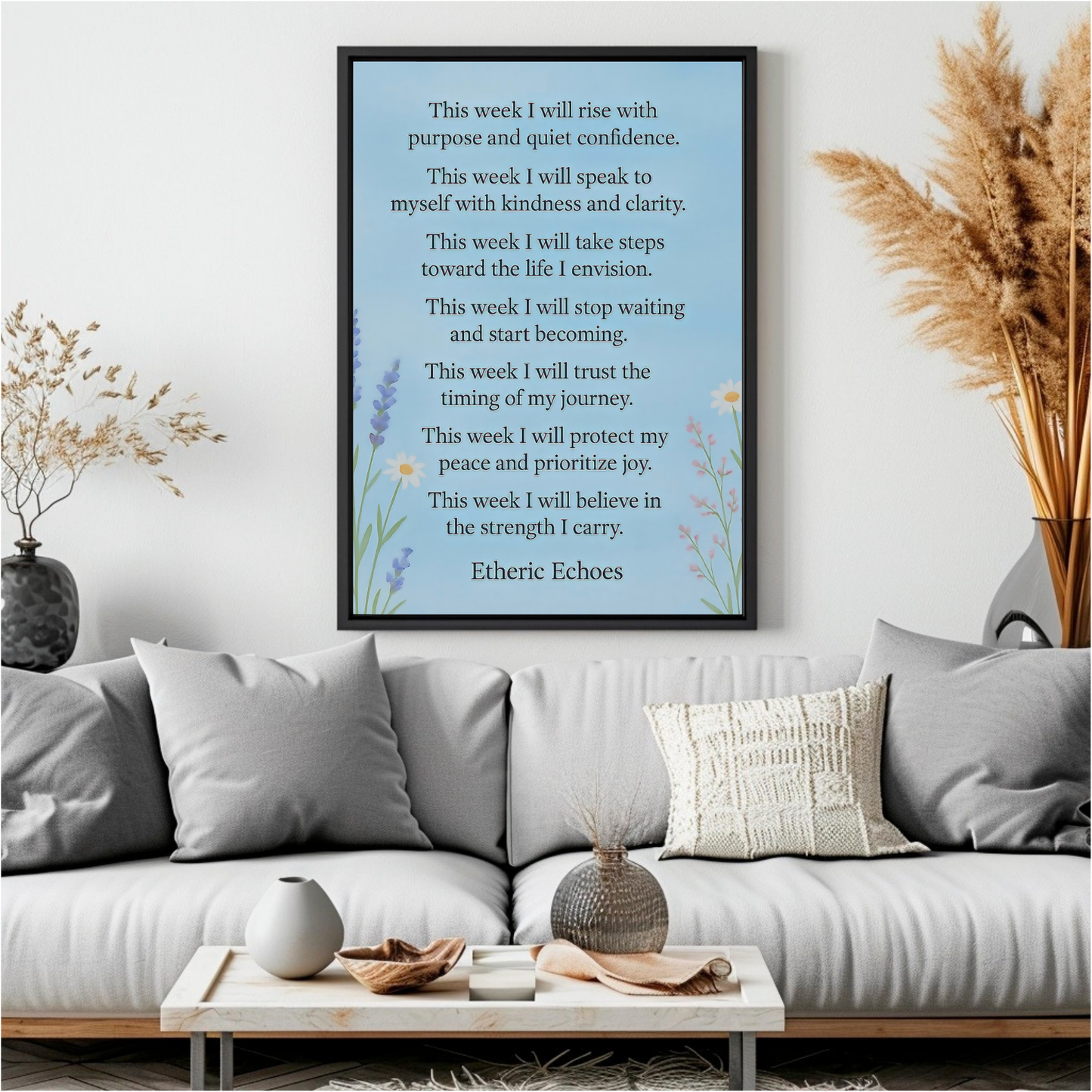 Weekly Affirmations Poster This Week I Will Motivational Wall Art