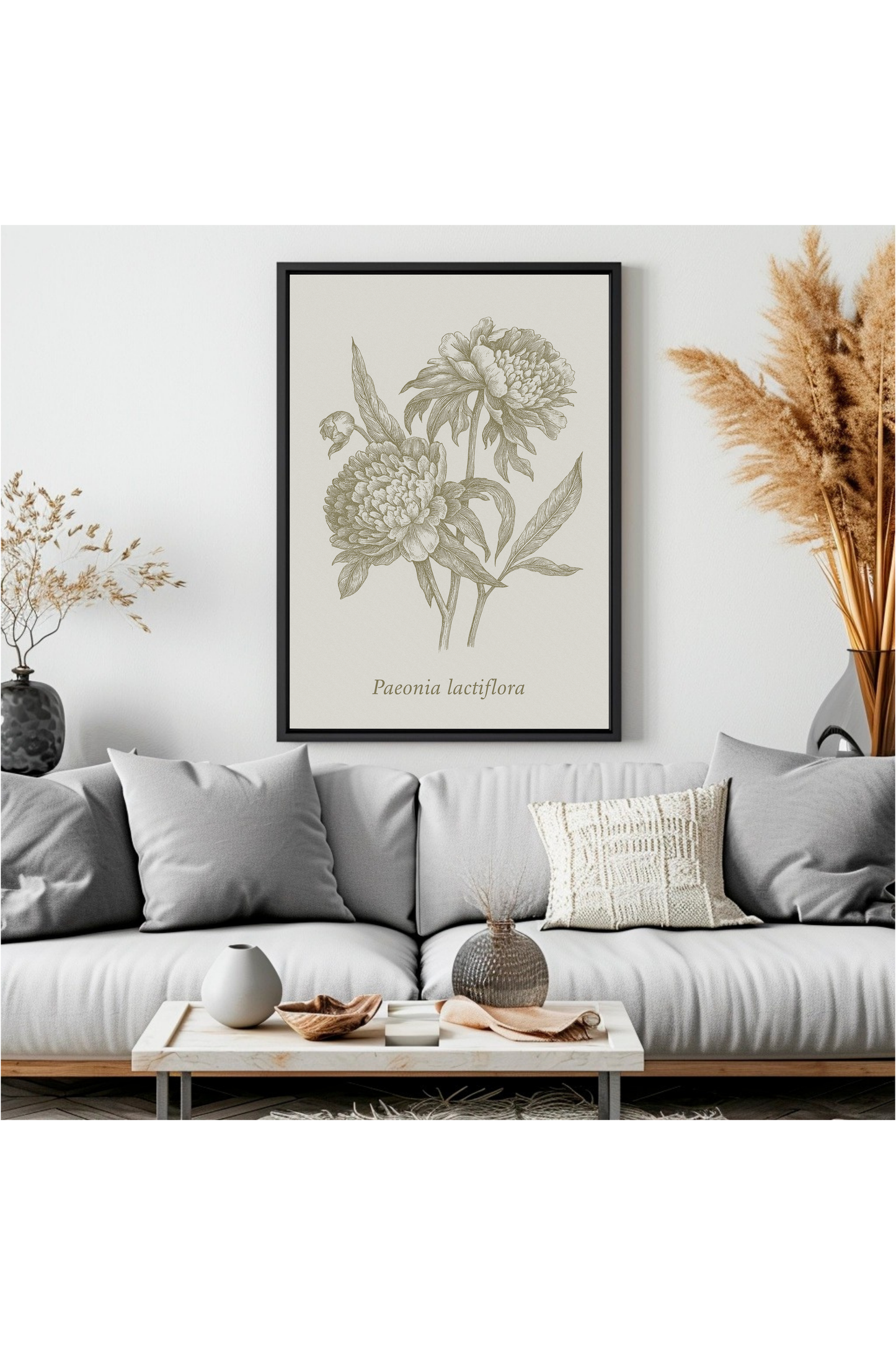 Vintage Peony Botanical Poster Wall Art for Garden and Nature Lovers