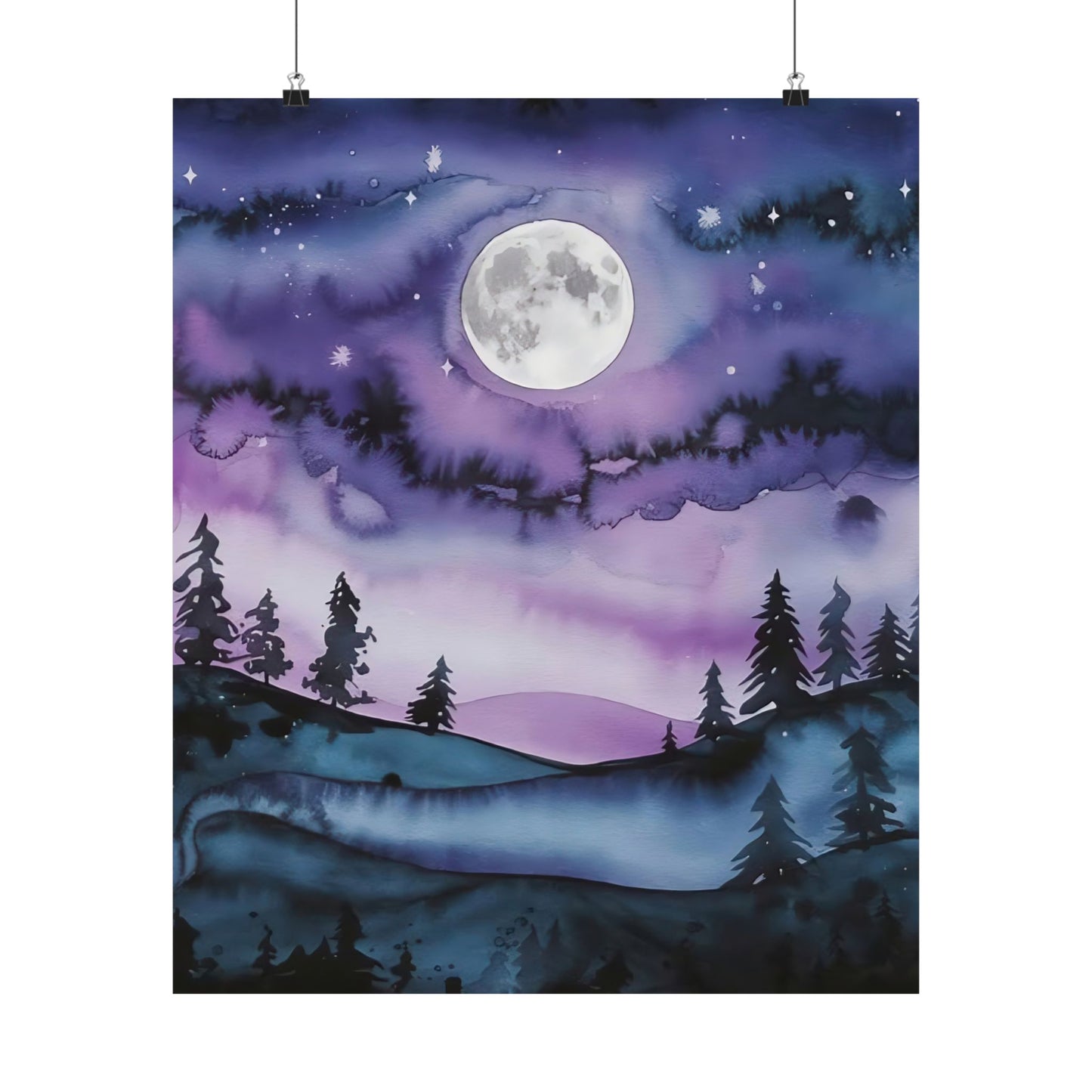 Full Moon Night Sky Poster