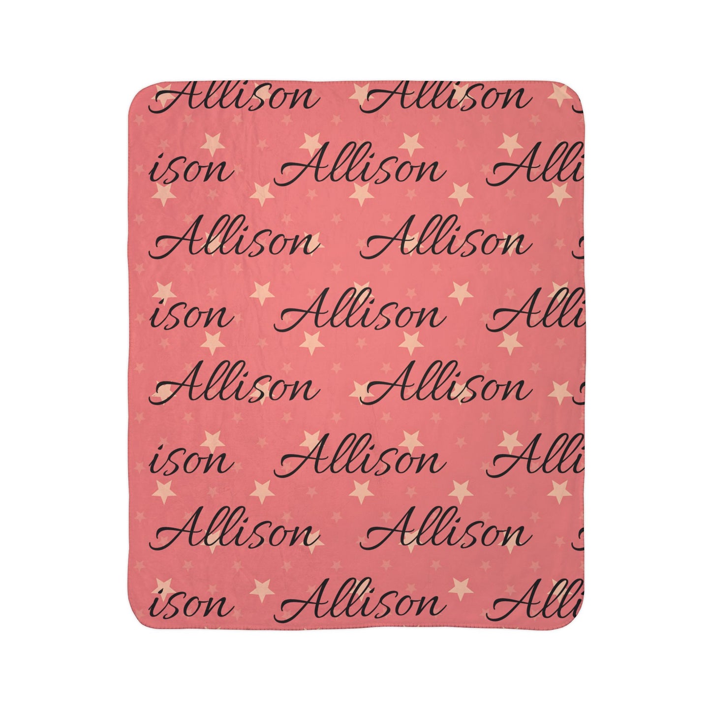 Custom Name with Stars Blanket | Pink Girls Personalized Sherpa Blanket