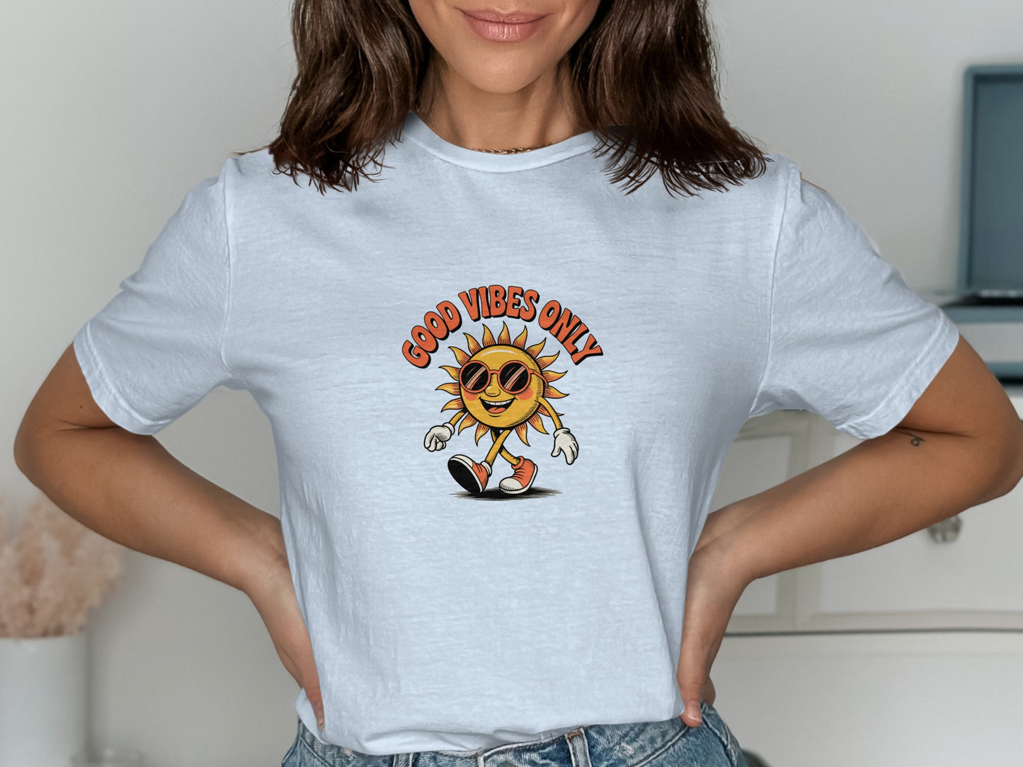 Good Vibes Only Graphic Sun Design T-Shirt product type